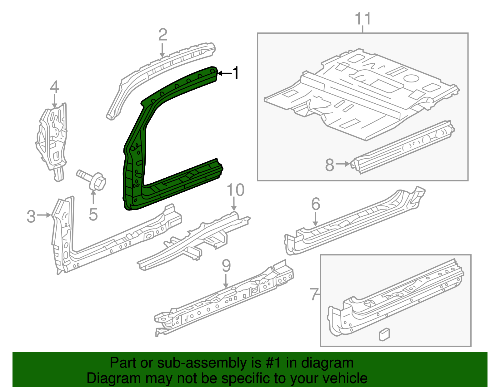 Hinge Pillar - Honda (04645-SCV-A11ZZ)