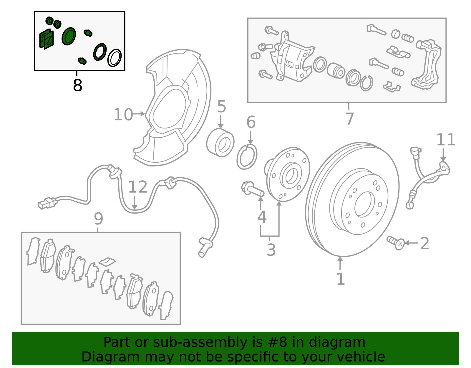 Disc Brake Caliper Seal Kit - Honda (01463-SDA-A01)