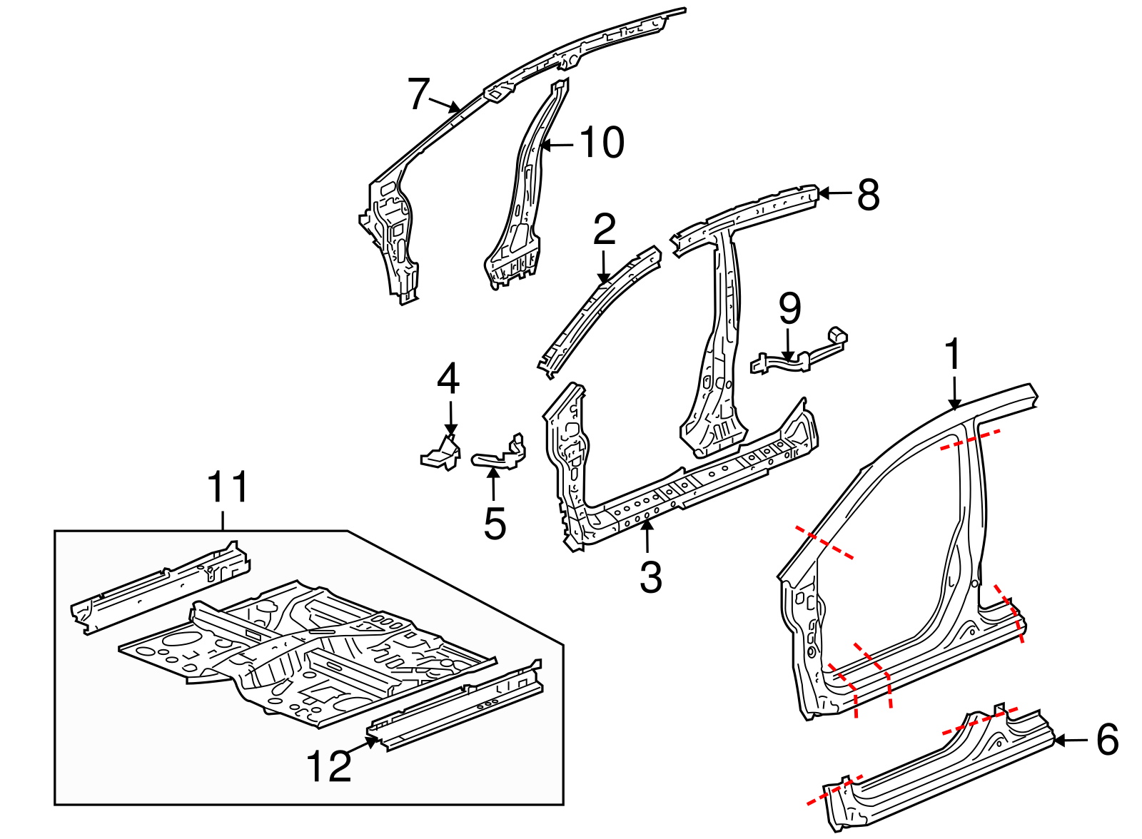 Rocker Panel - Honda (04641-TM8-A00ZZ)