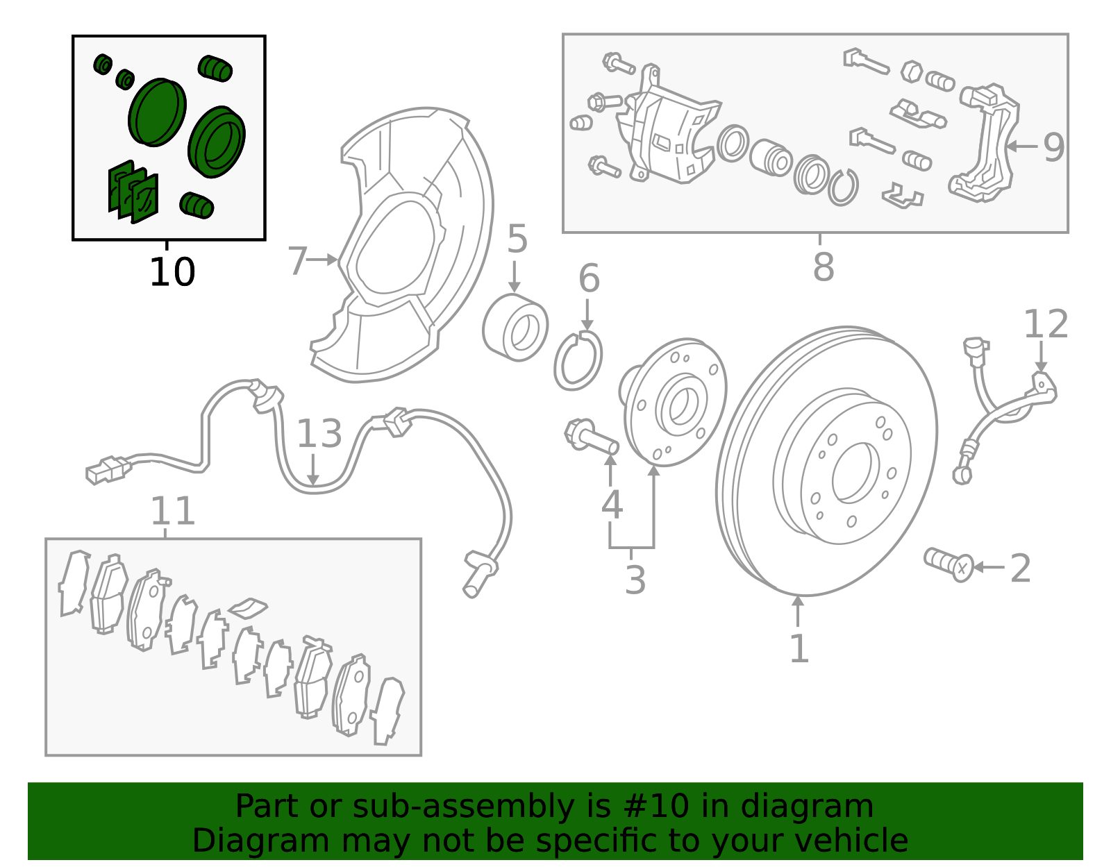 Disc Brake Caliper Seal Kit - Honda (01463-T2G-A01)