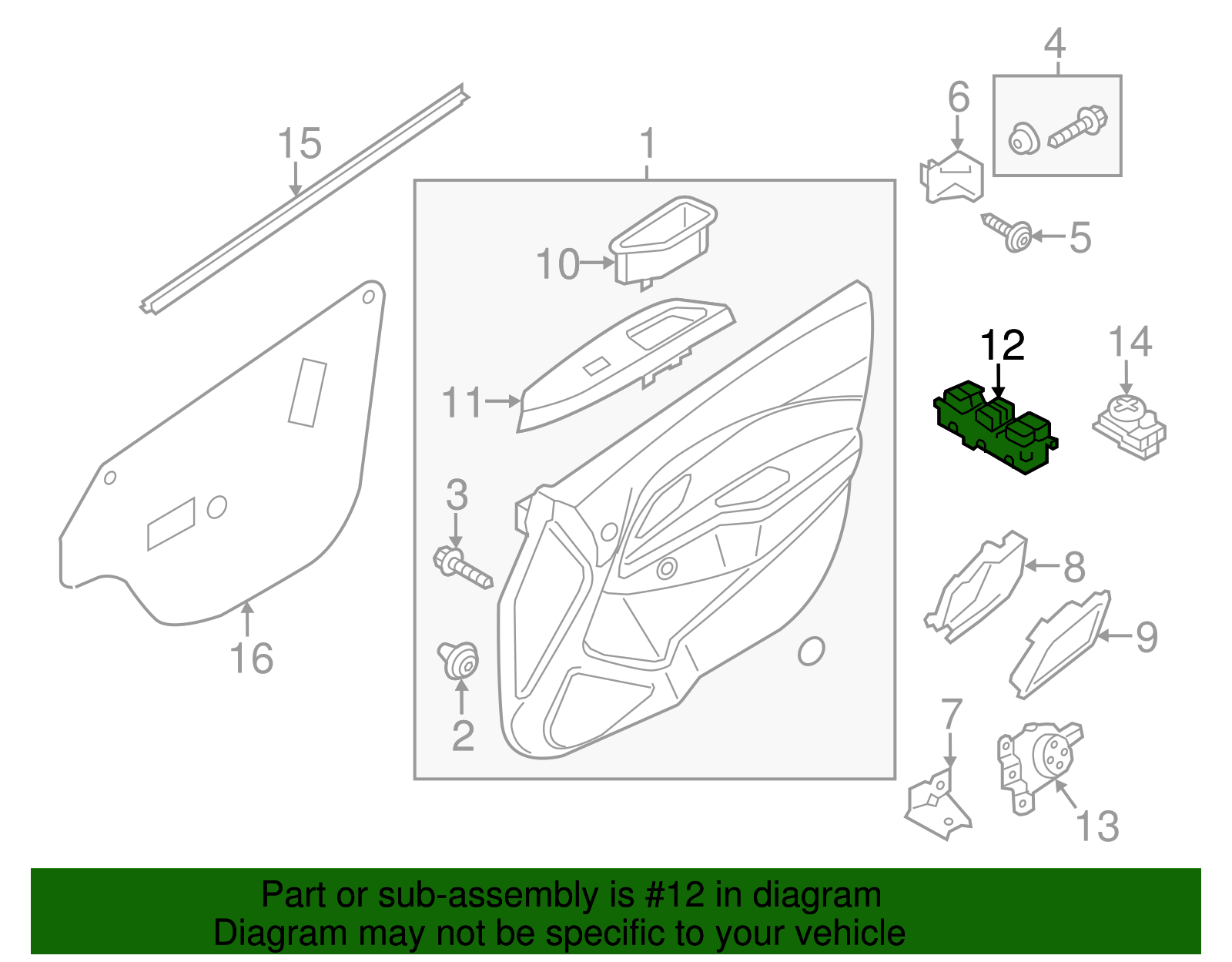 Window Switch - Kia (93570-1W155)