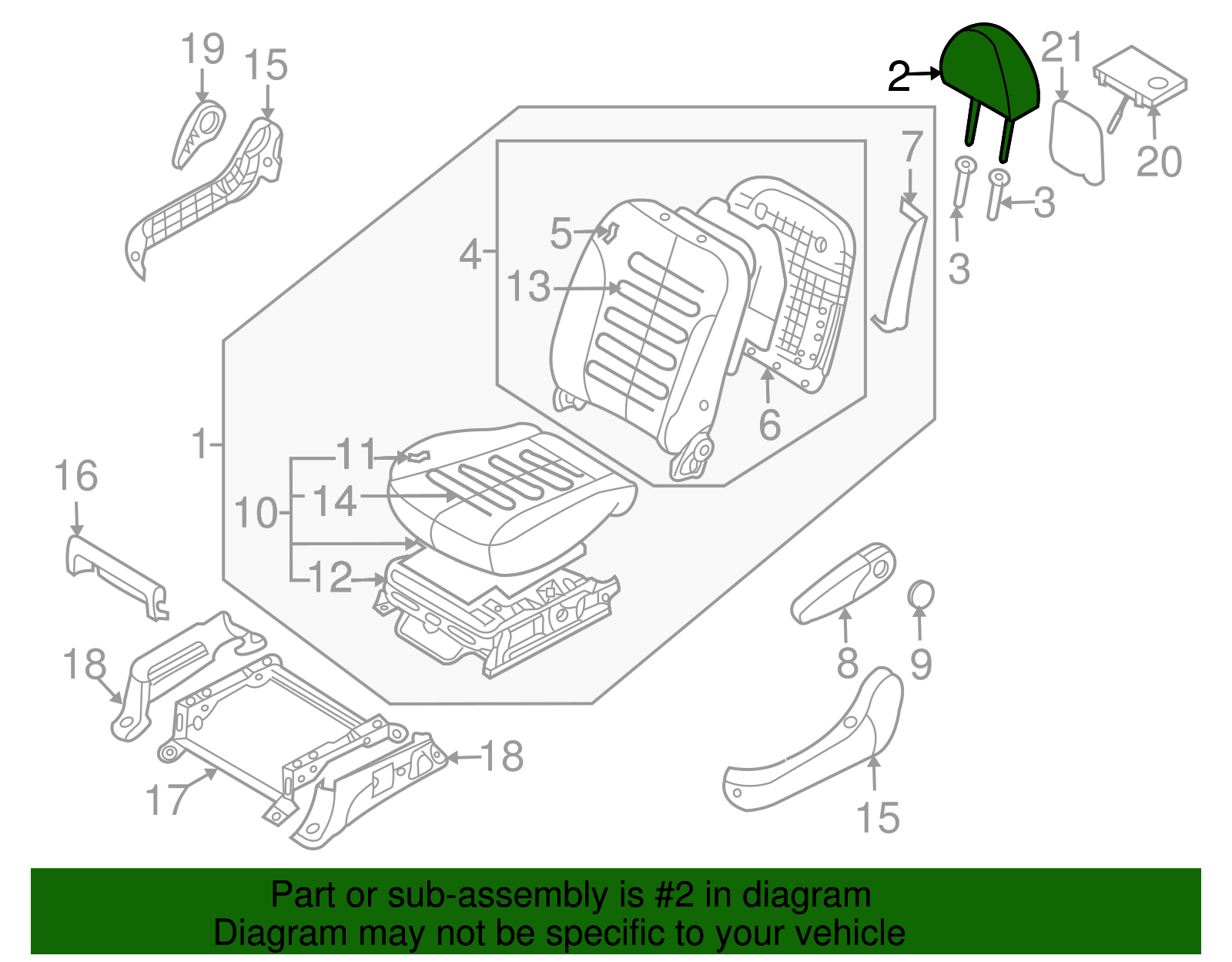 Headrest - Kia (88700-4D102KS2)