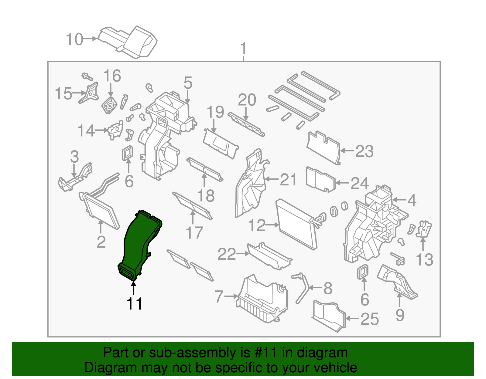 Center Duct - Kia (97208-1U000)