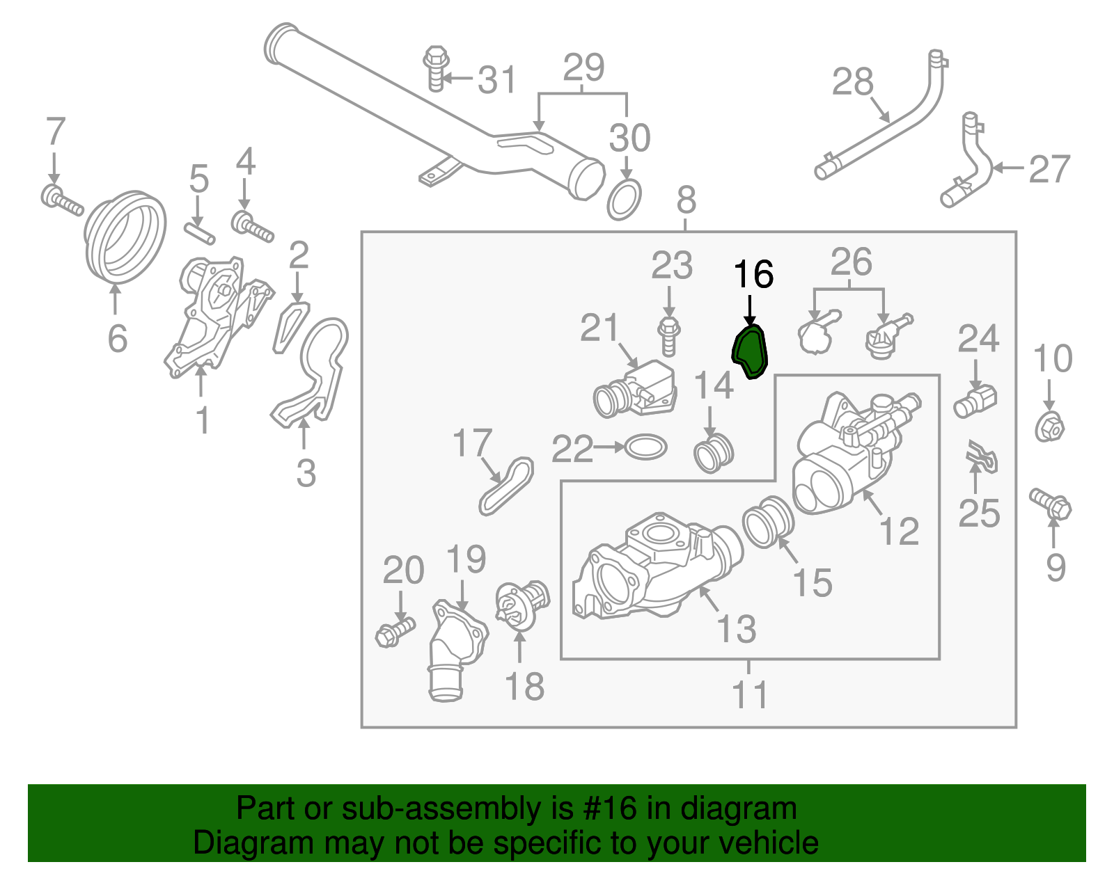 Housing Gasket - Kia (25652 3CAA0)