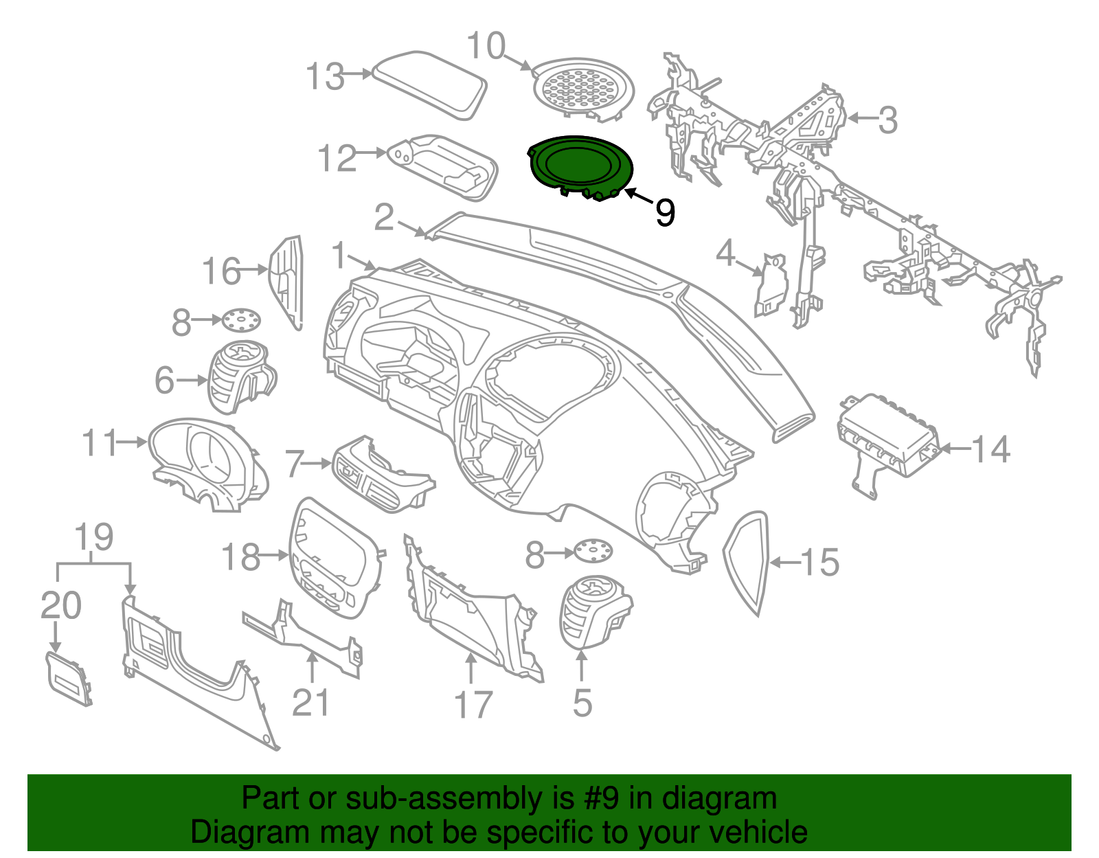 Speaker Grille - Kia (84770-B2000EQ)