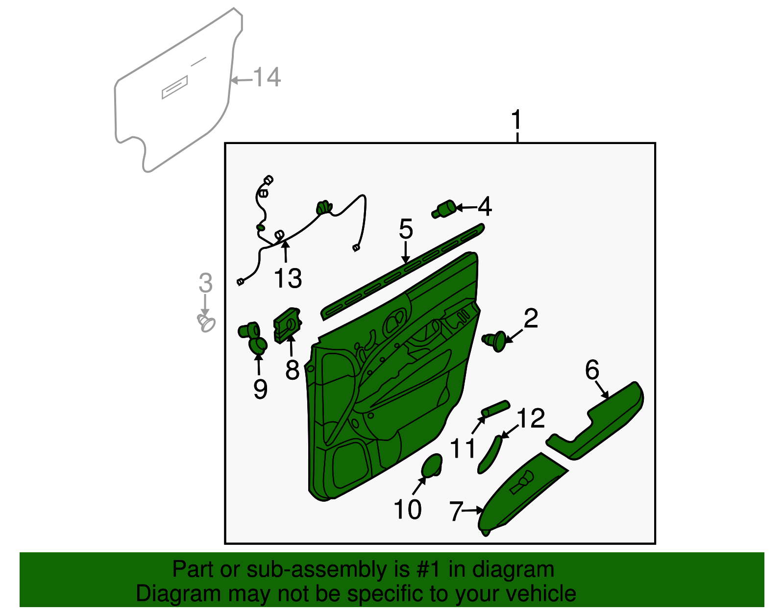 Door Trim Panel - Kia (82306-4D302AD2AS)