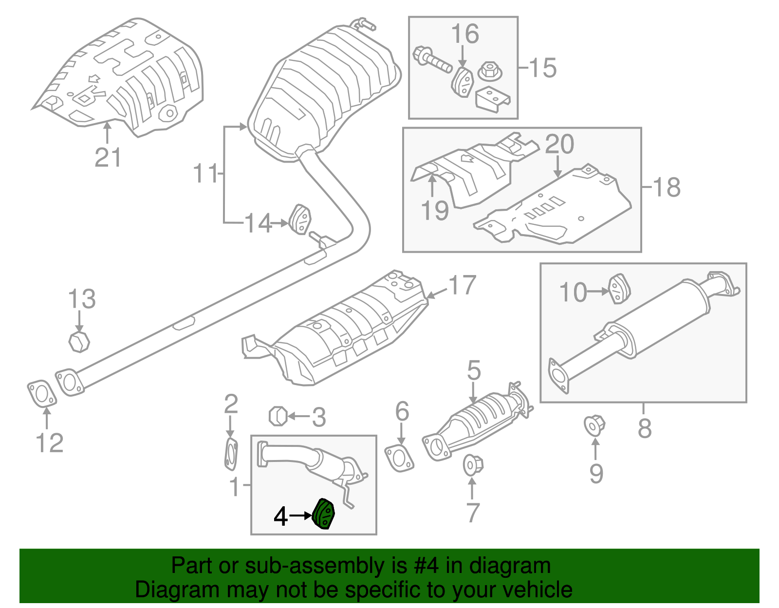 Muffler & Pipe Hanger - Kia (28760-2G000)