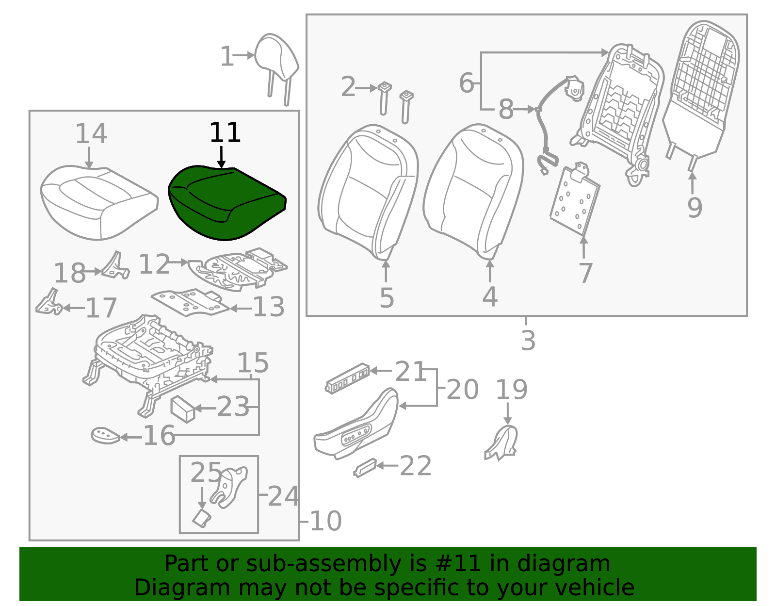 Seat Cushion Pad - Kia (88150-B2210)