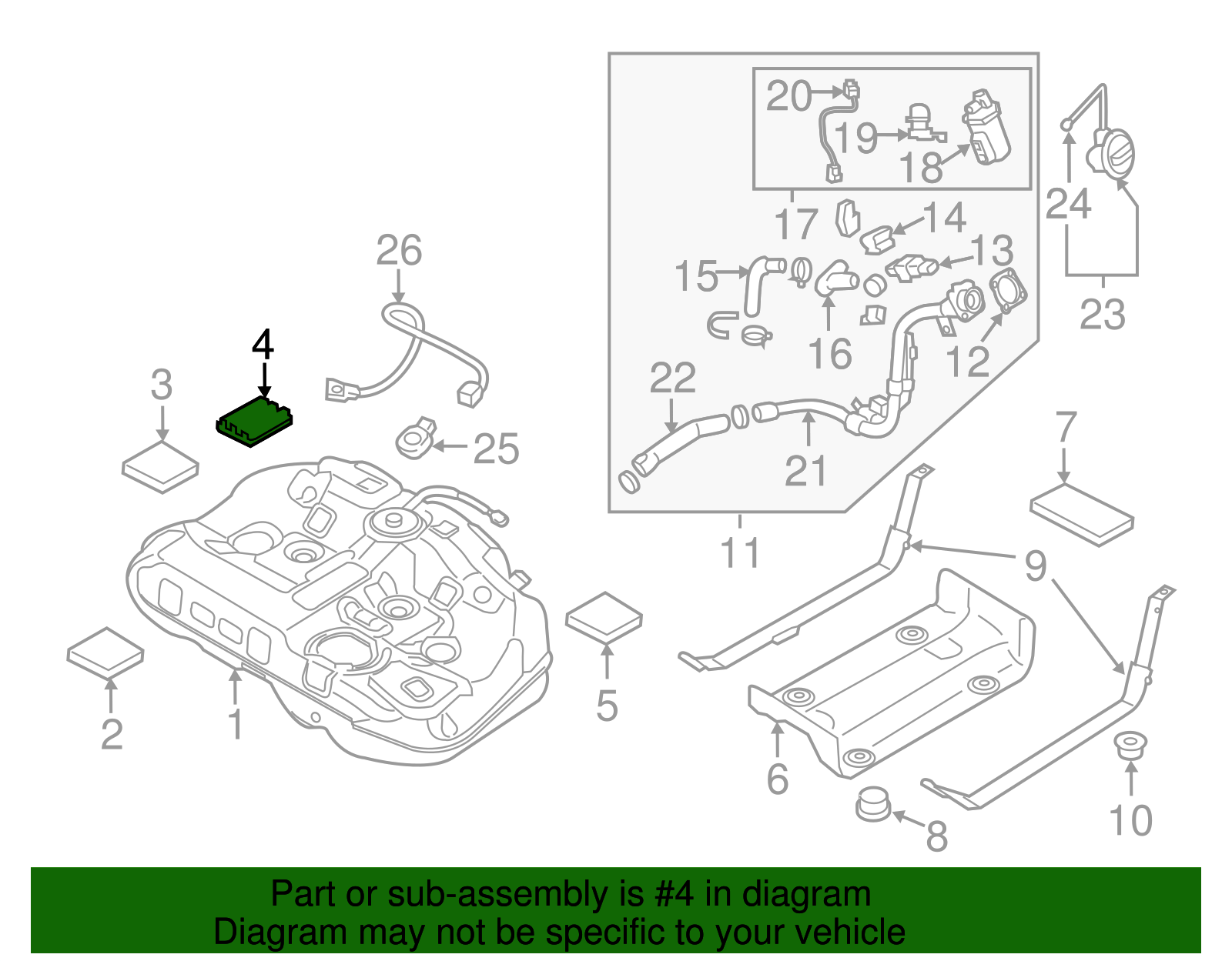 Fuel Tank Pad - Kia (31101-1U000)