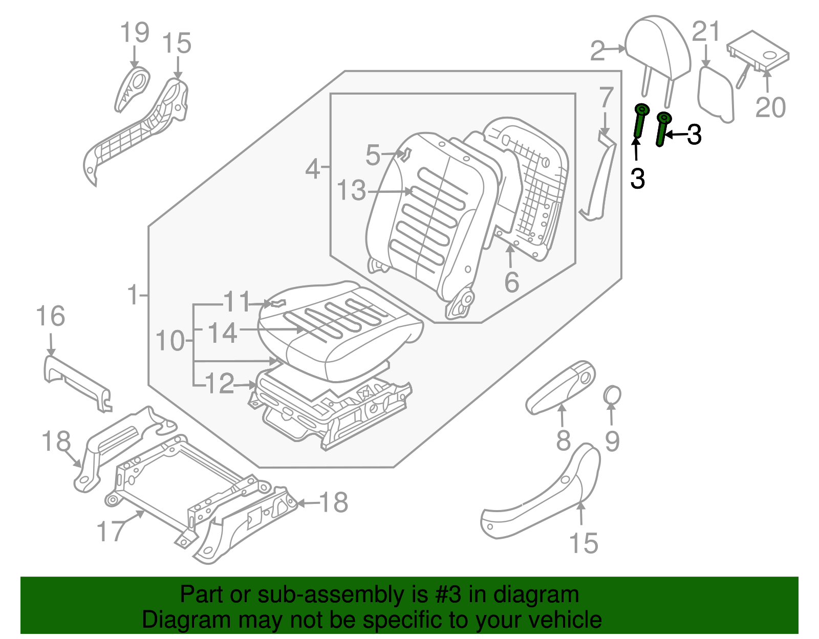 Headrest Guide - Kia (88920-1M400KS)