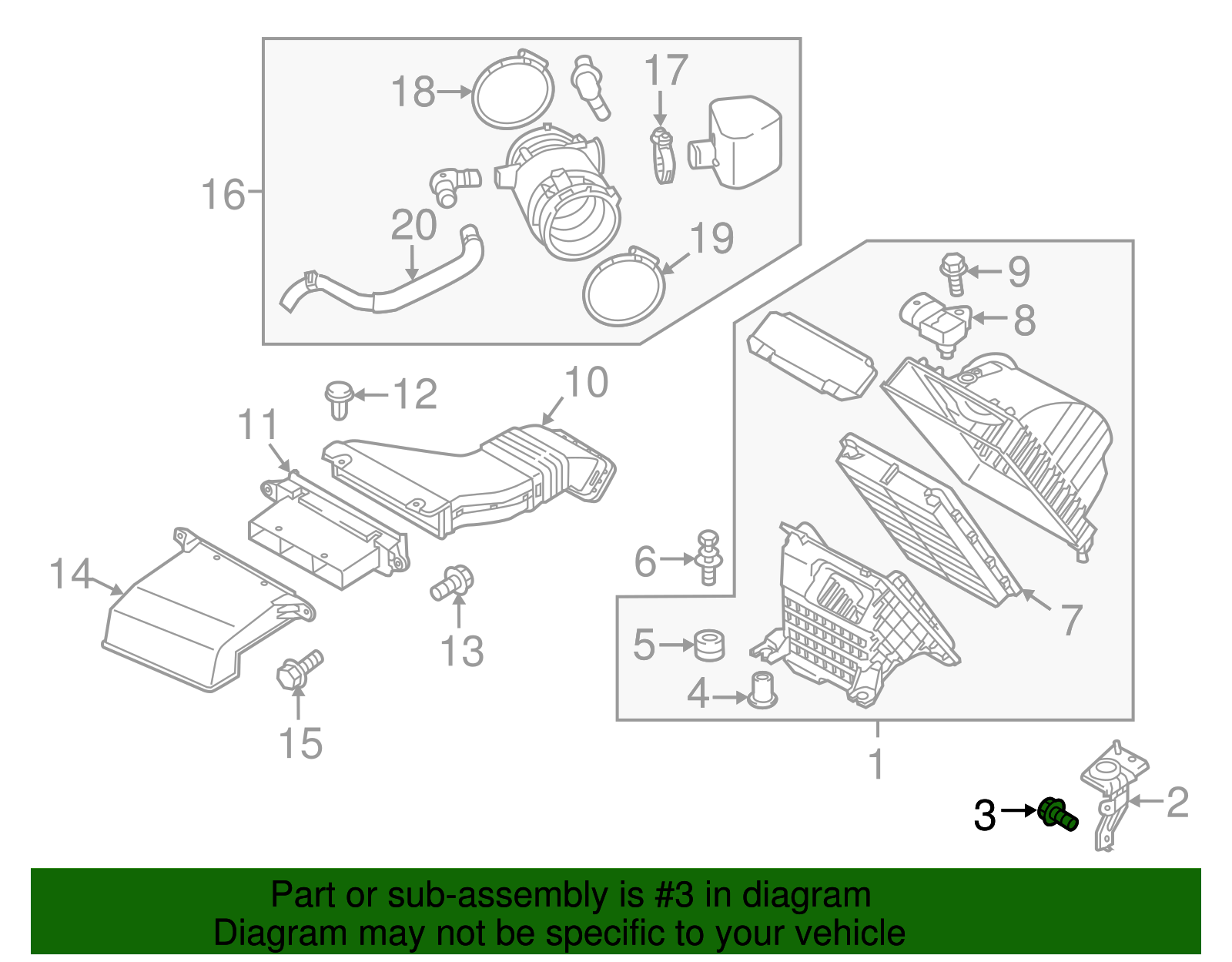 Air Cleaner Assembly Bolt - Kia (11251-06146B)