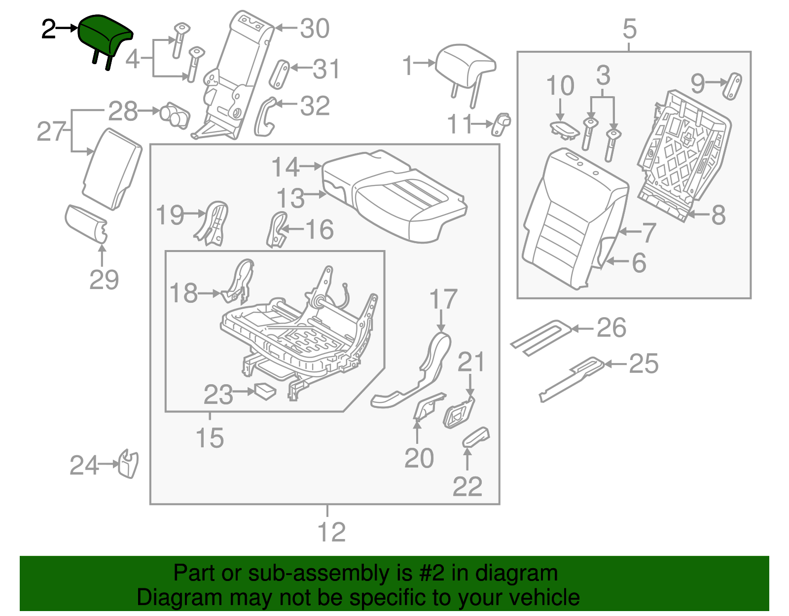 Headrest - Kia (88700-C6410C65)
