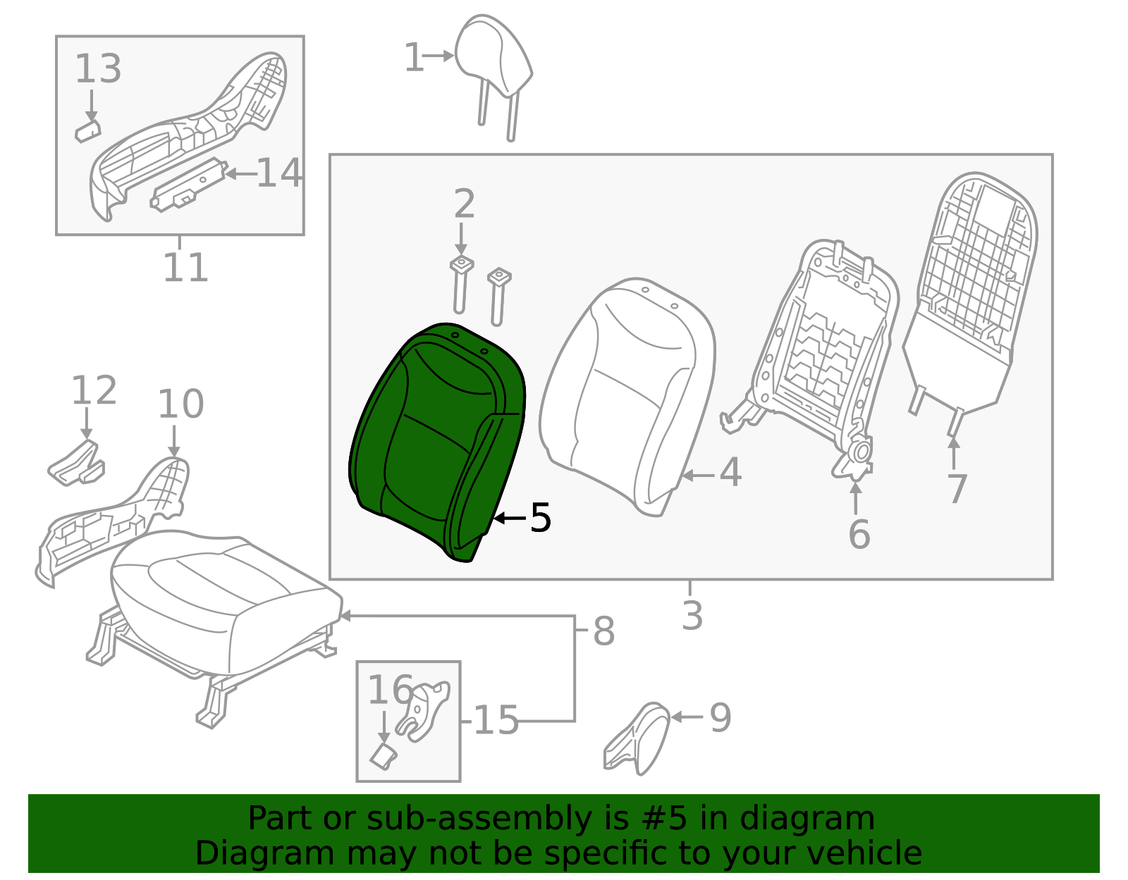 Seat Back Cover - Kia (88460-B2330KGF)