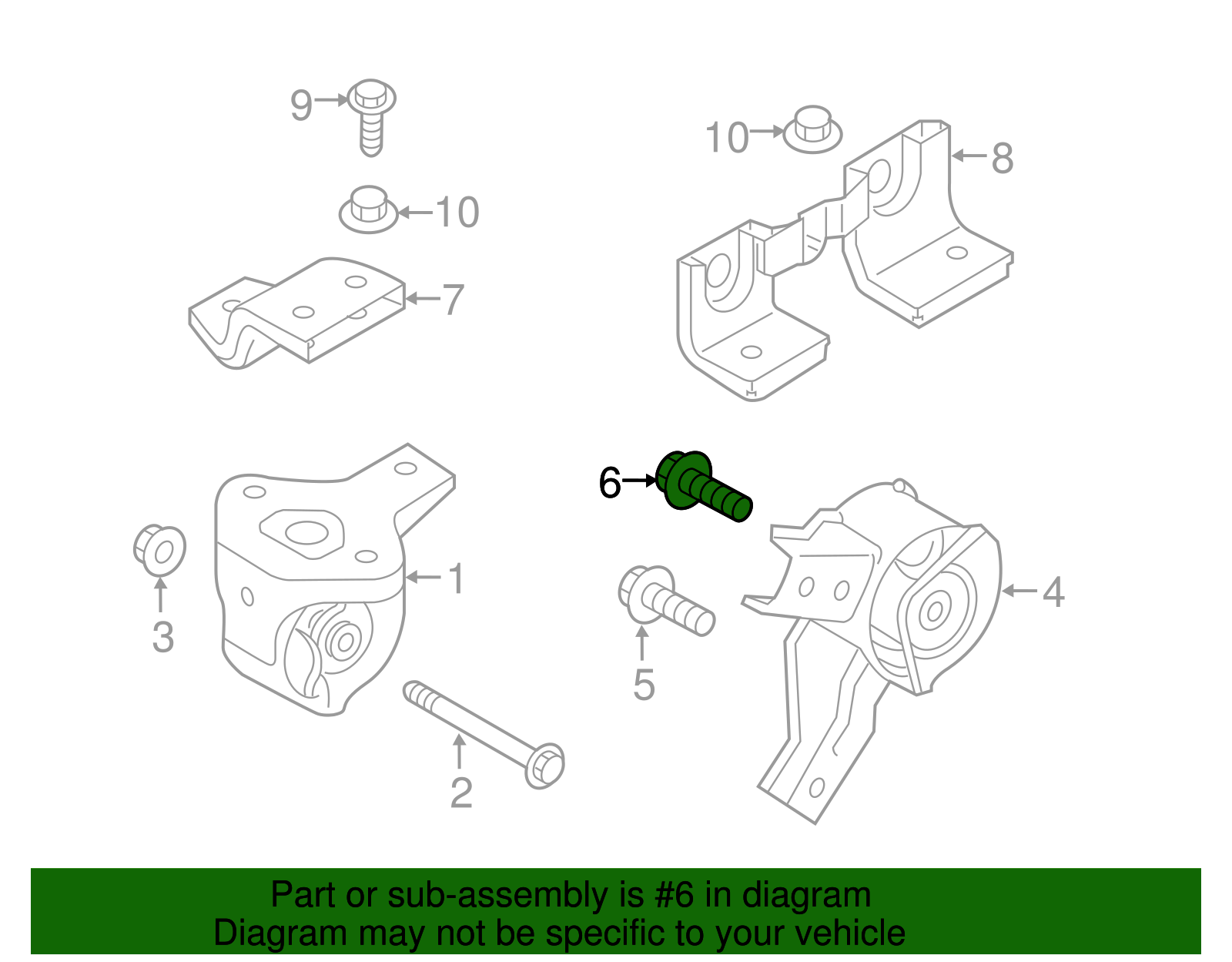 Side Mount Mount Bolt - Kia (21920-4D100)