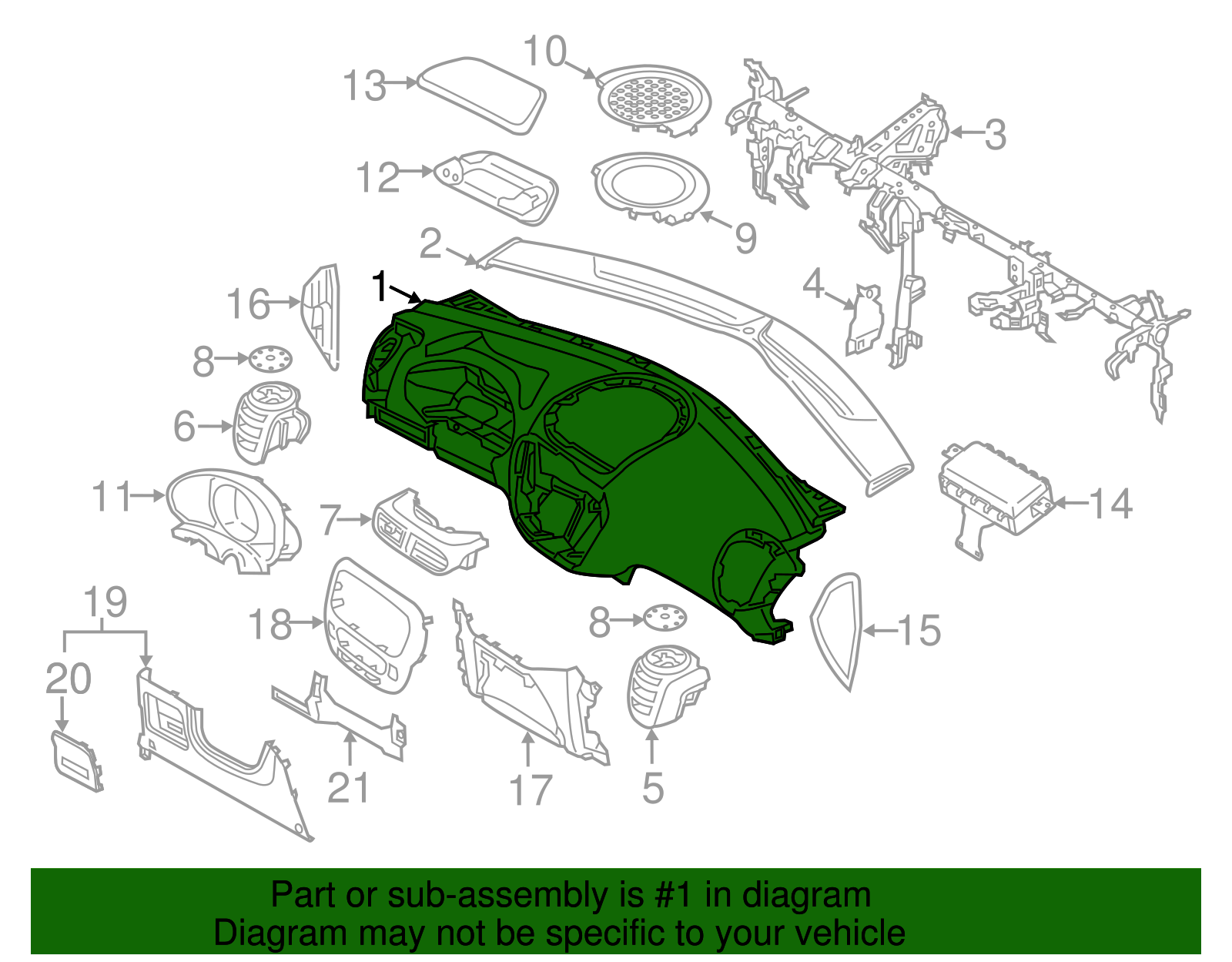Instrument Panel - Kia (84710-B2100GA3)