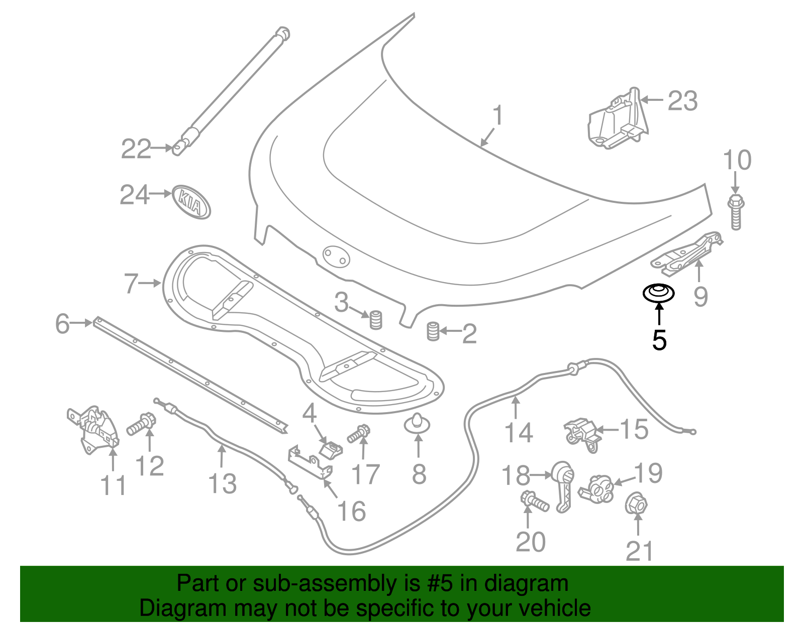 Hood Plug - Kia (17313-20000)