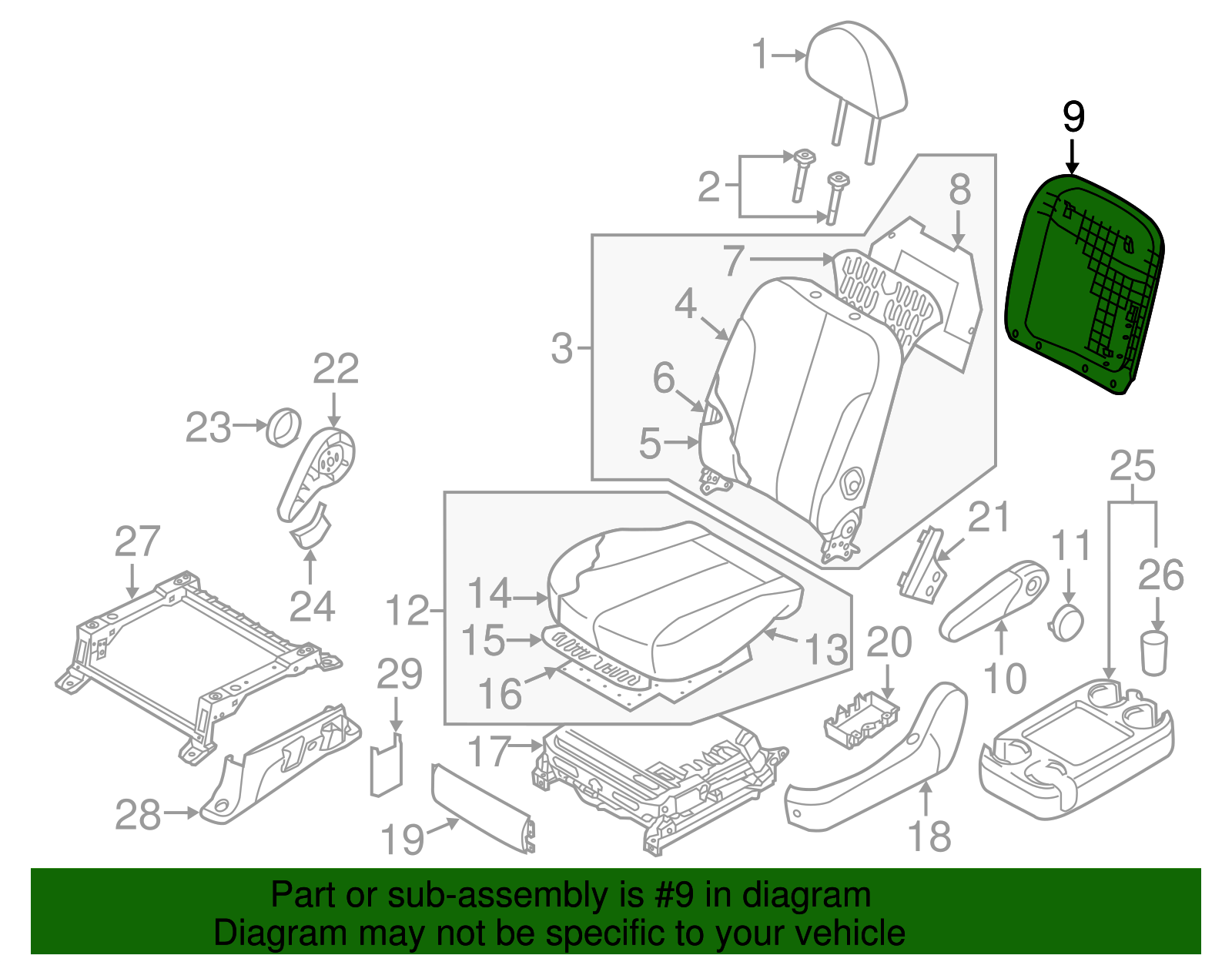 Seat Back Panel - Kia (88390-4D221AGX)