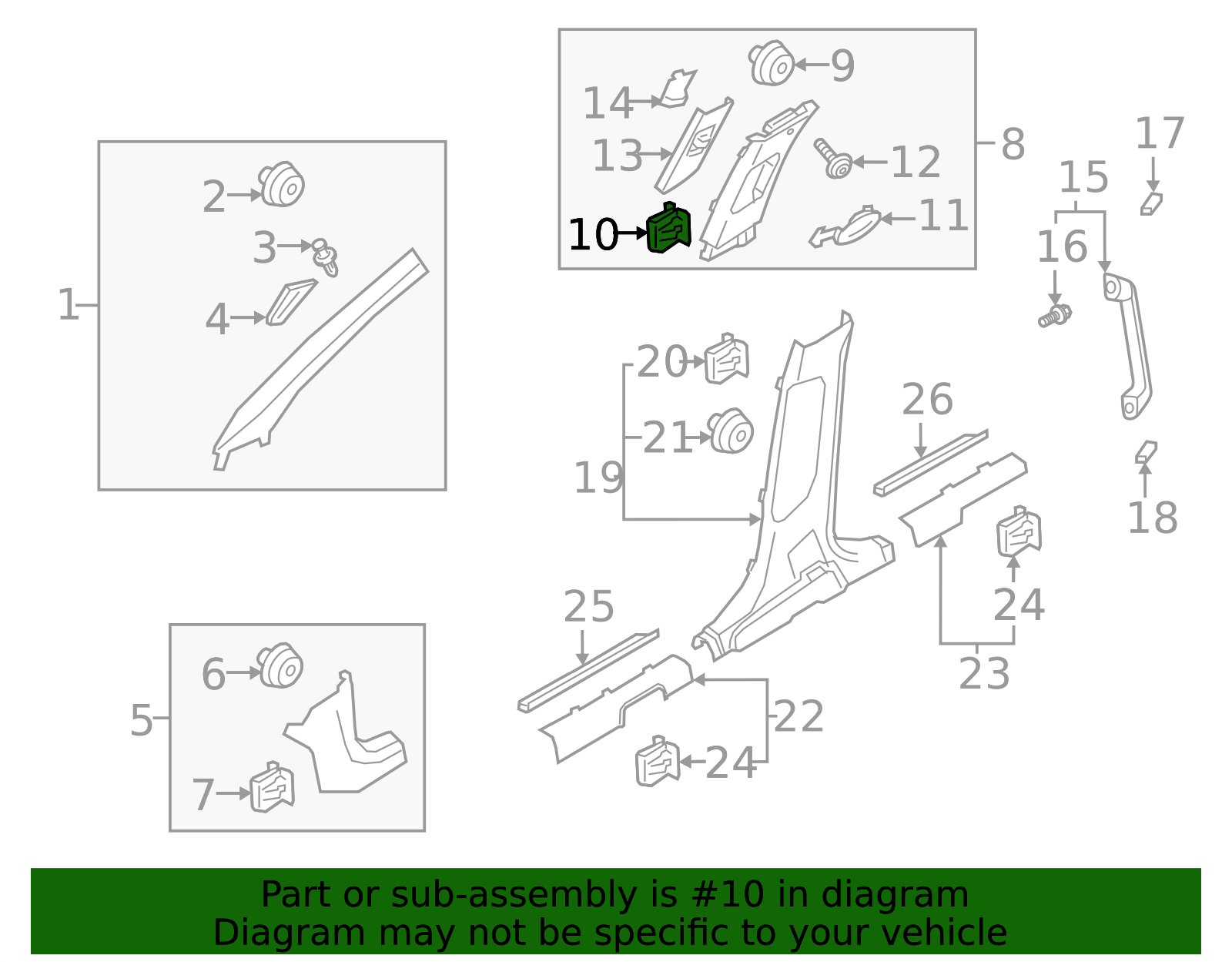Body B-Pillar Trim Panel Clip - Kia (85858-3S000)