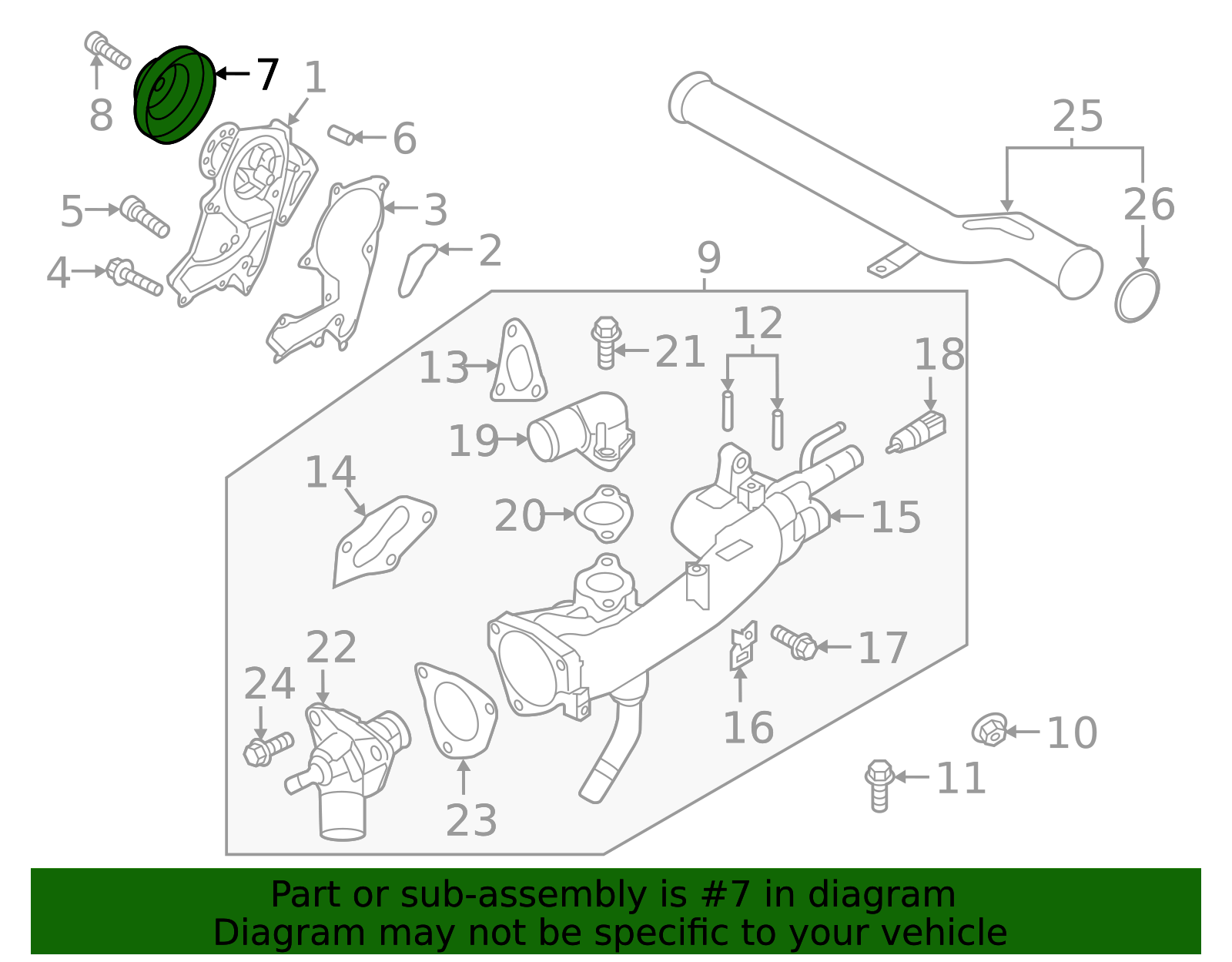 Engine Water Pump Pulley - Kia (25221-3CGA0)