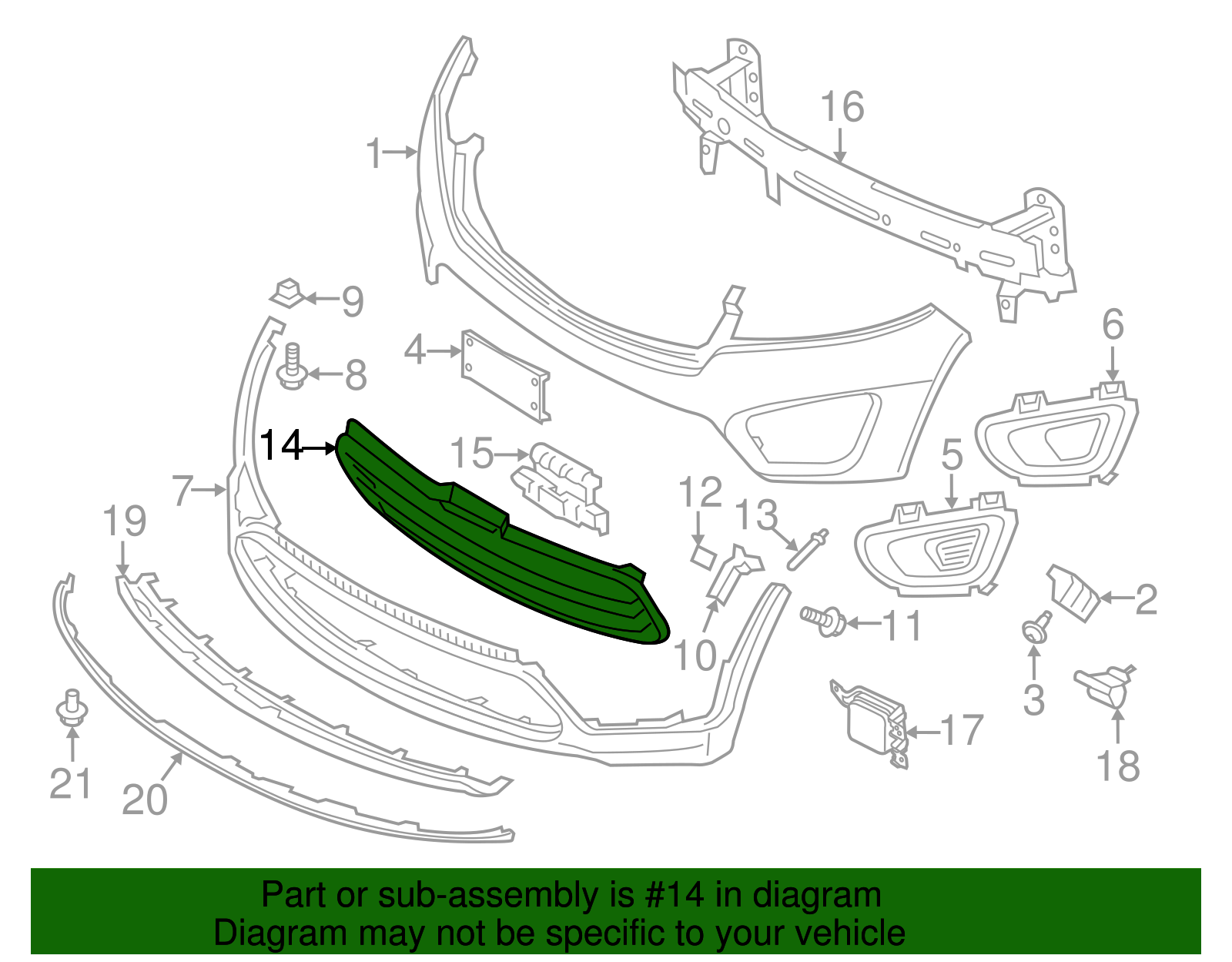 Lower Grille - Kia (86522-C6010)