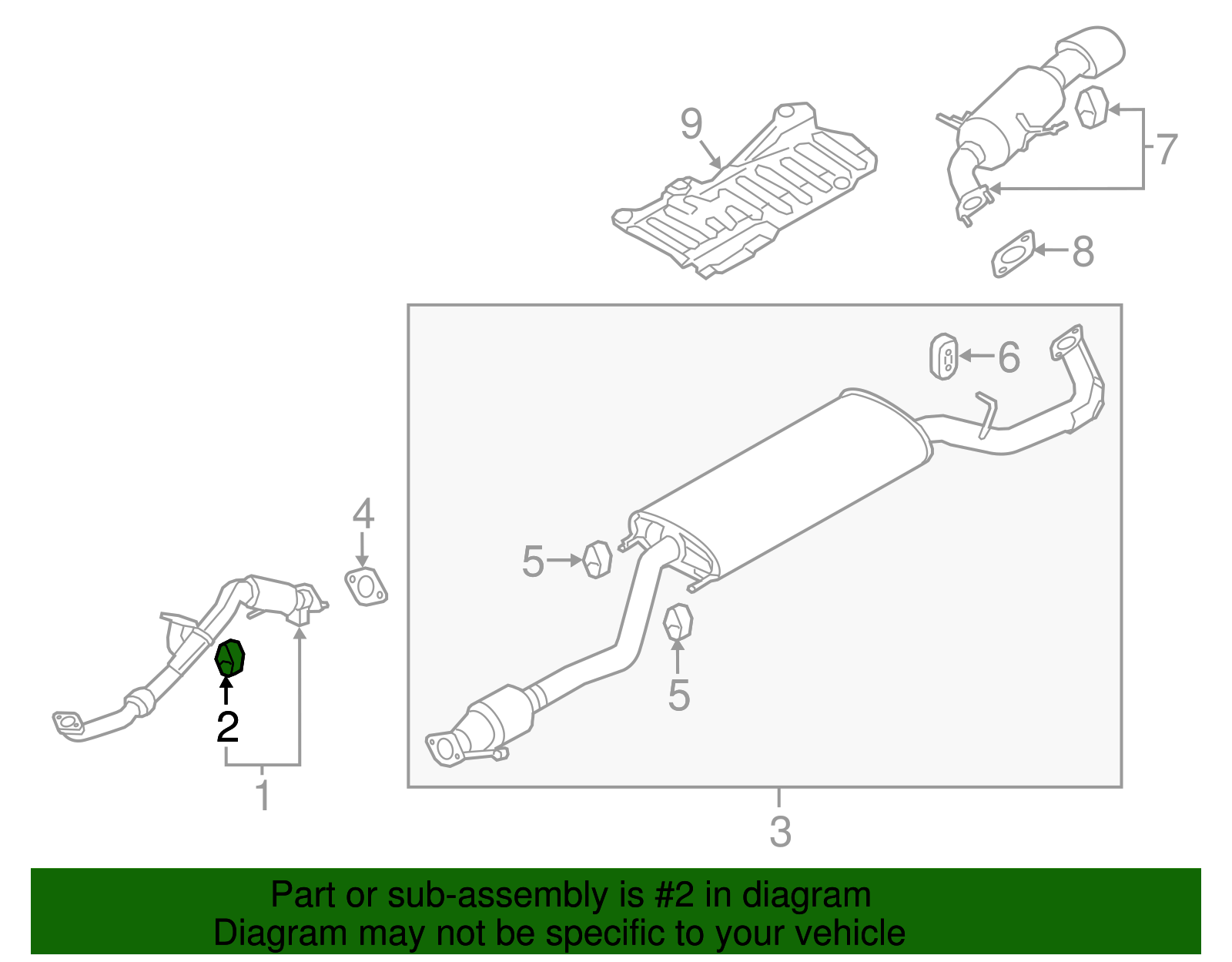 Exhaust System Hanger - Kia (28658-2W000)