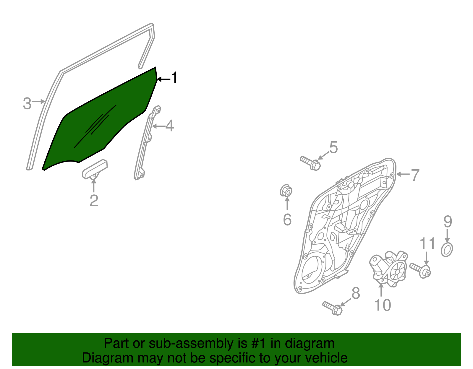 Door Glass - Kia (83420-B2020)
