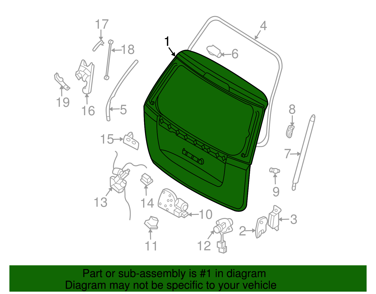 Lift Gate - Kia (73700-4D200)