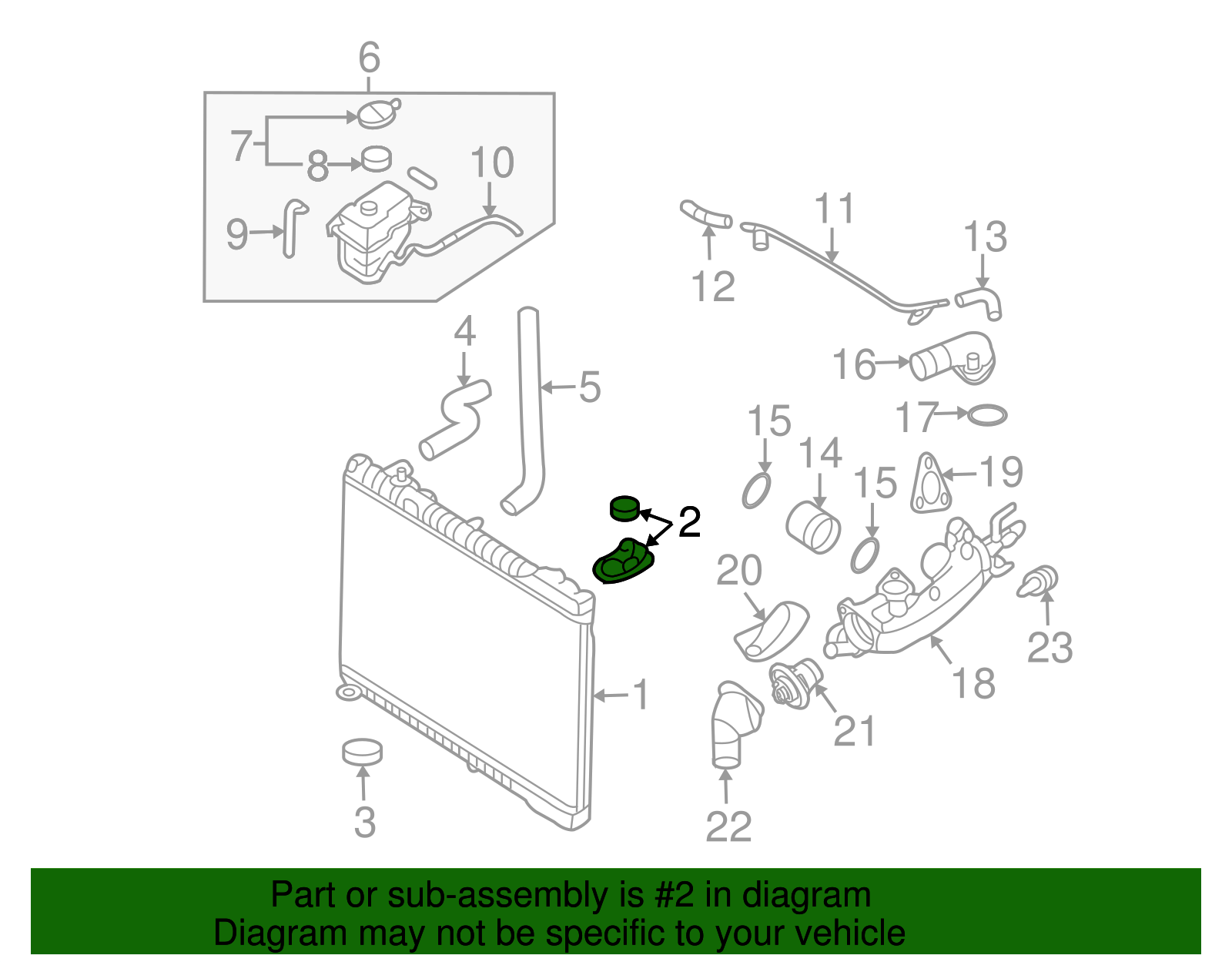 Radiator Assembly Upper Bracket - Kia (25333-4D100)