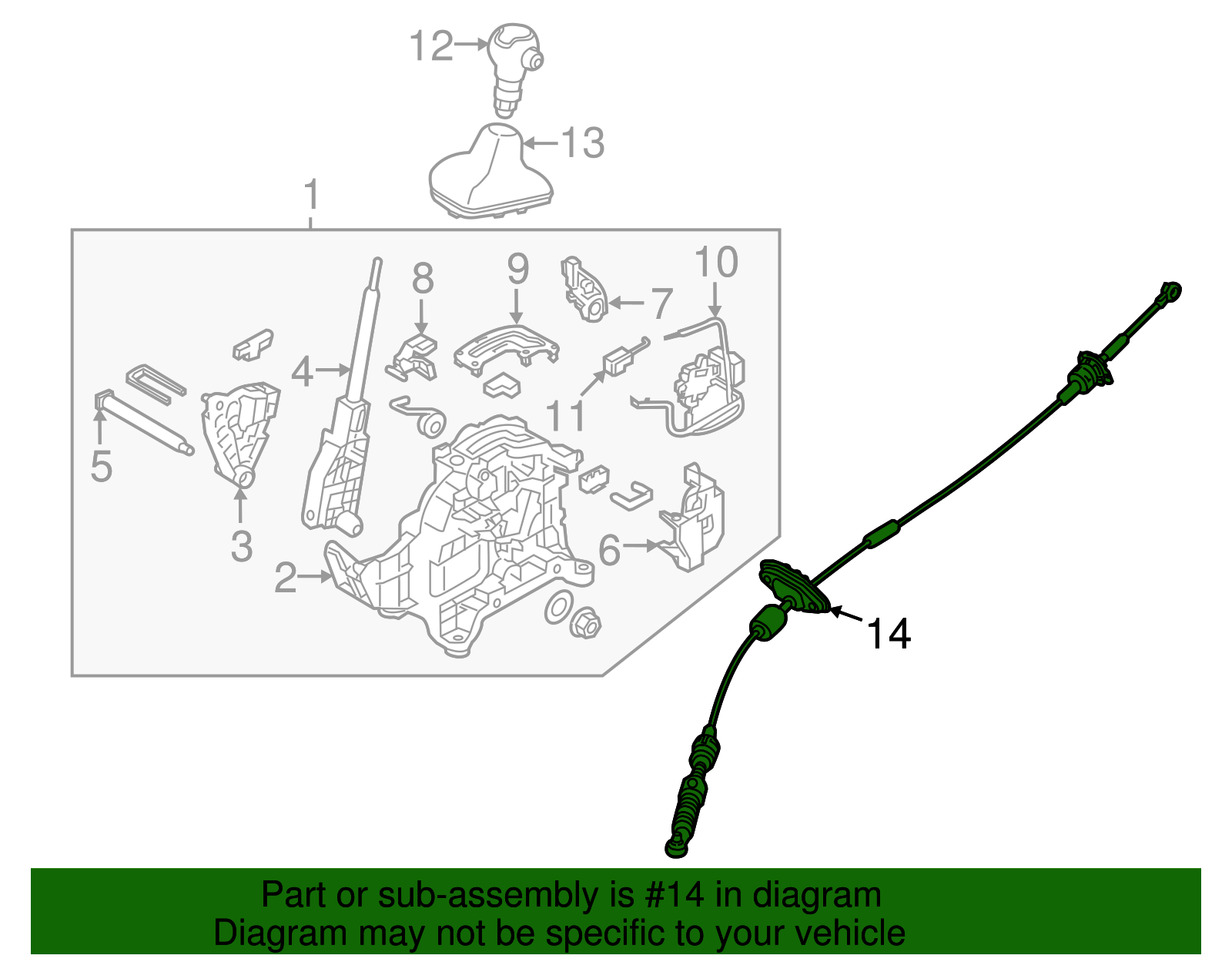 Shift Control Cable - Kia (46790-B2300)