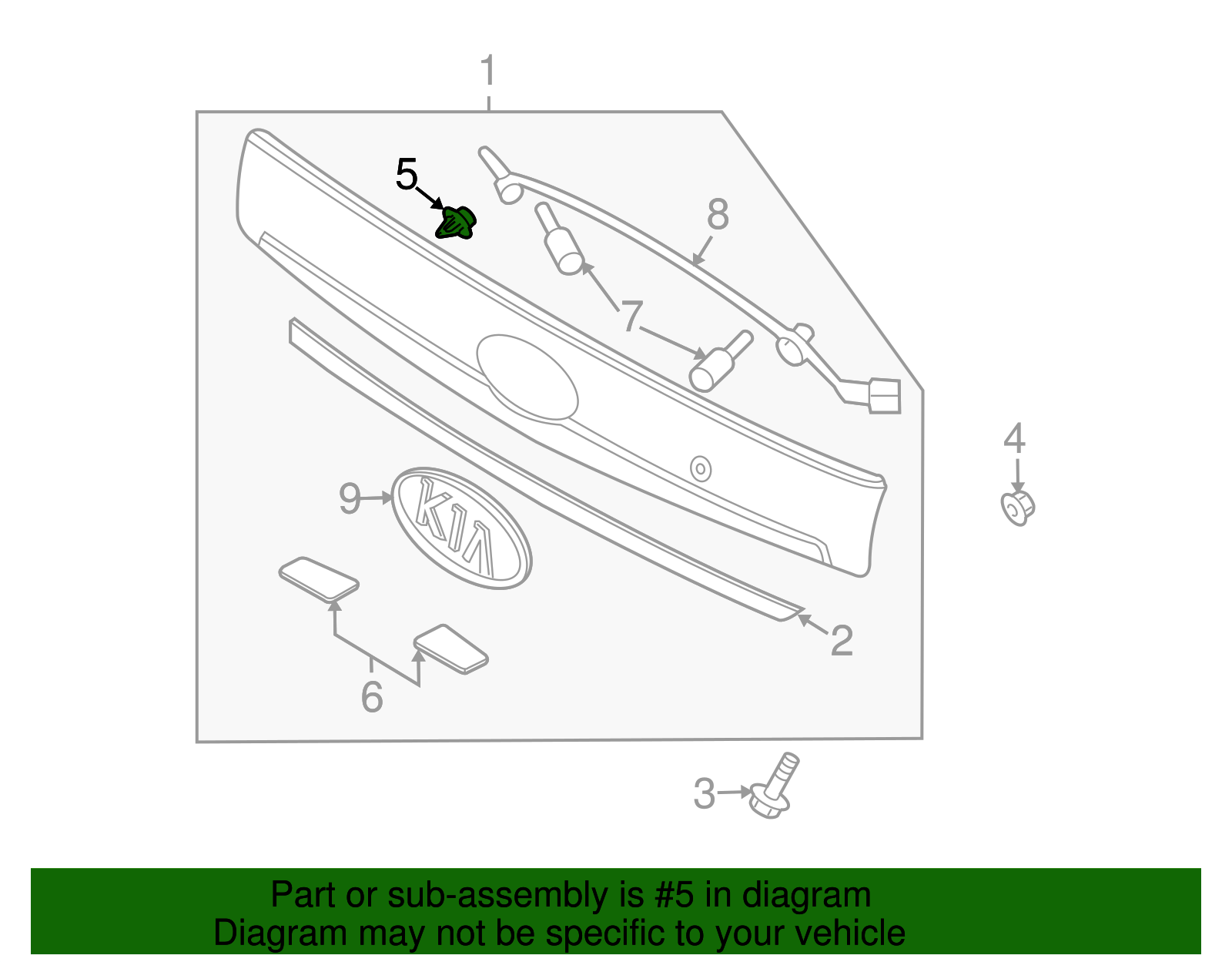 Trim Molding Clip - Kia (85815-33100)
