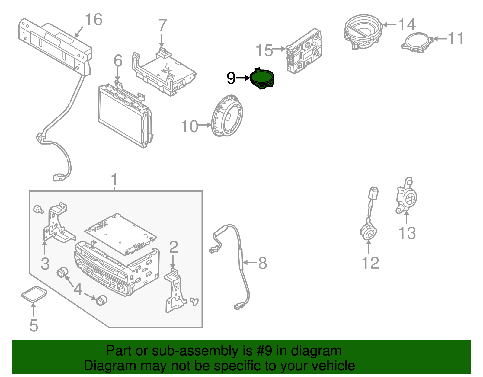 Inst Panel Speaker - Kia (96360 3R300U)