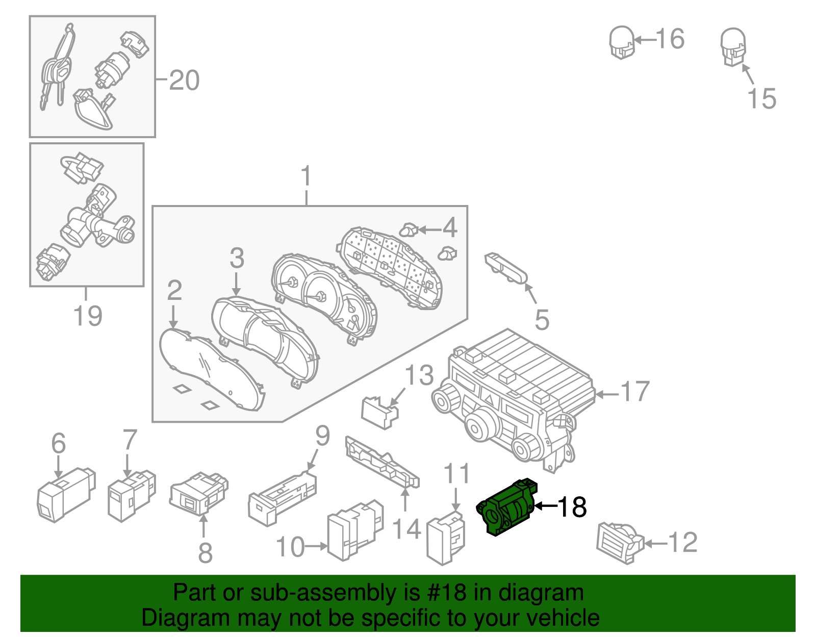 Cabin Air Temperature Sensor - Kia (97162-4D000)