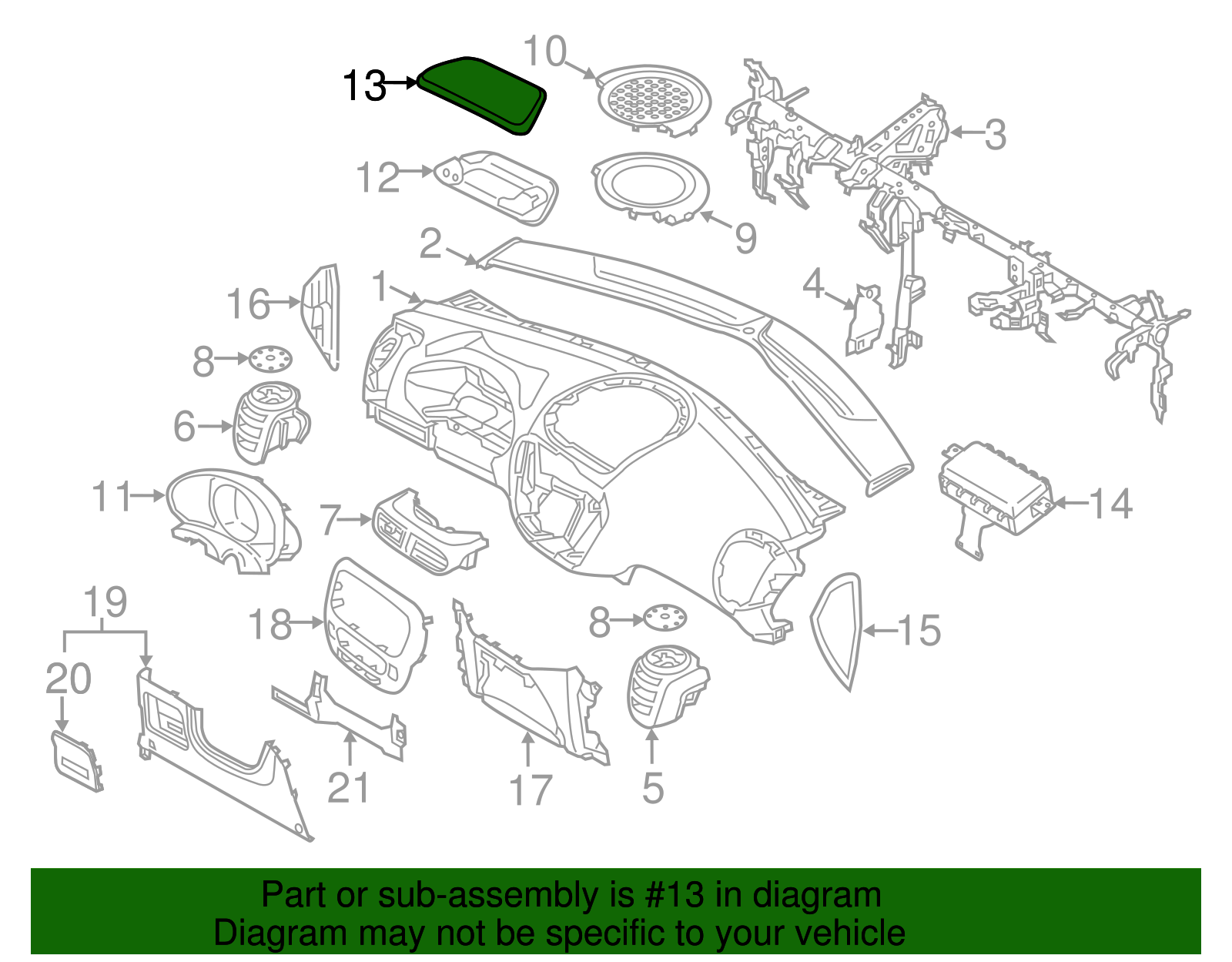 Cluster Lid - Kia (84835-B2100BRS)