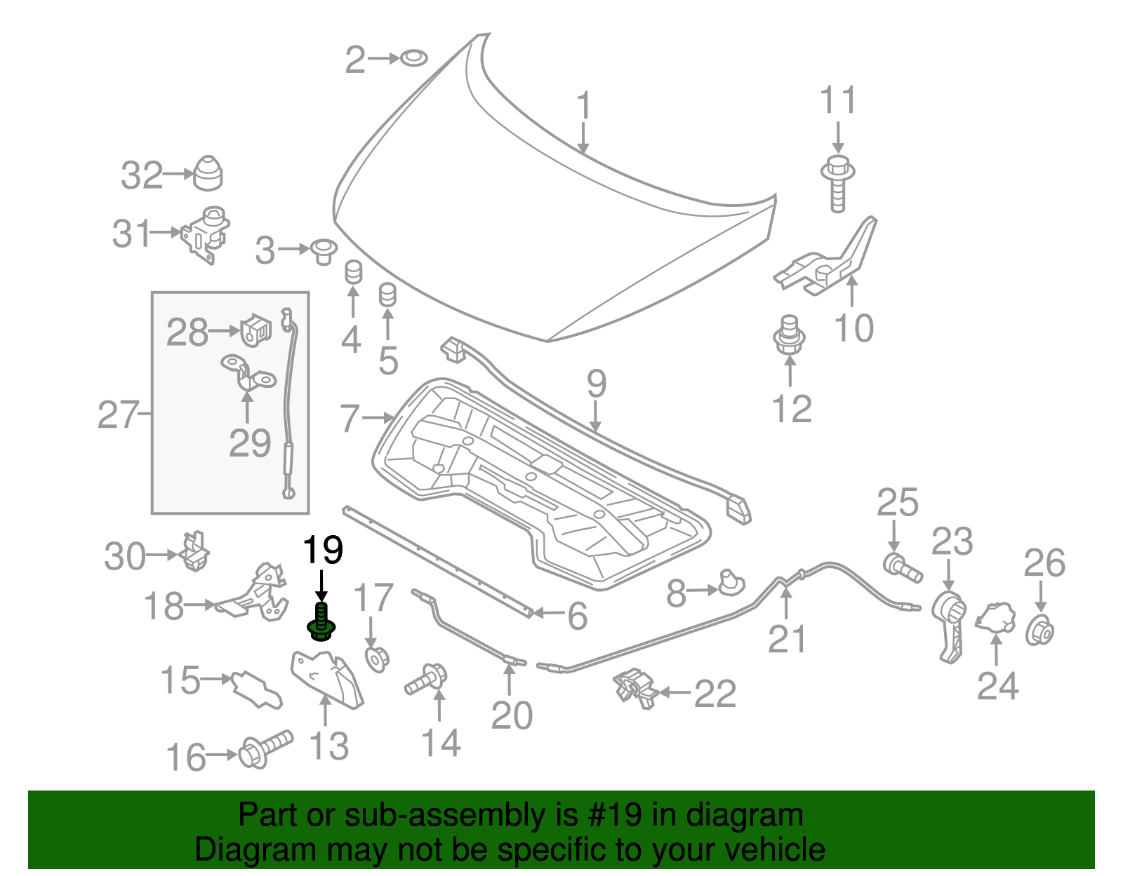 Safety Catch Bolt - Kia (11302-06166B)