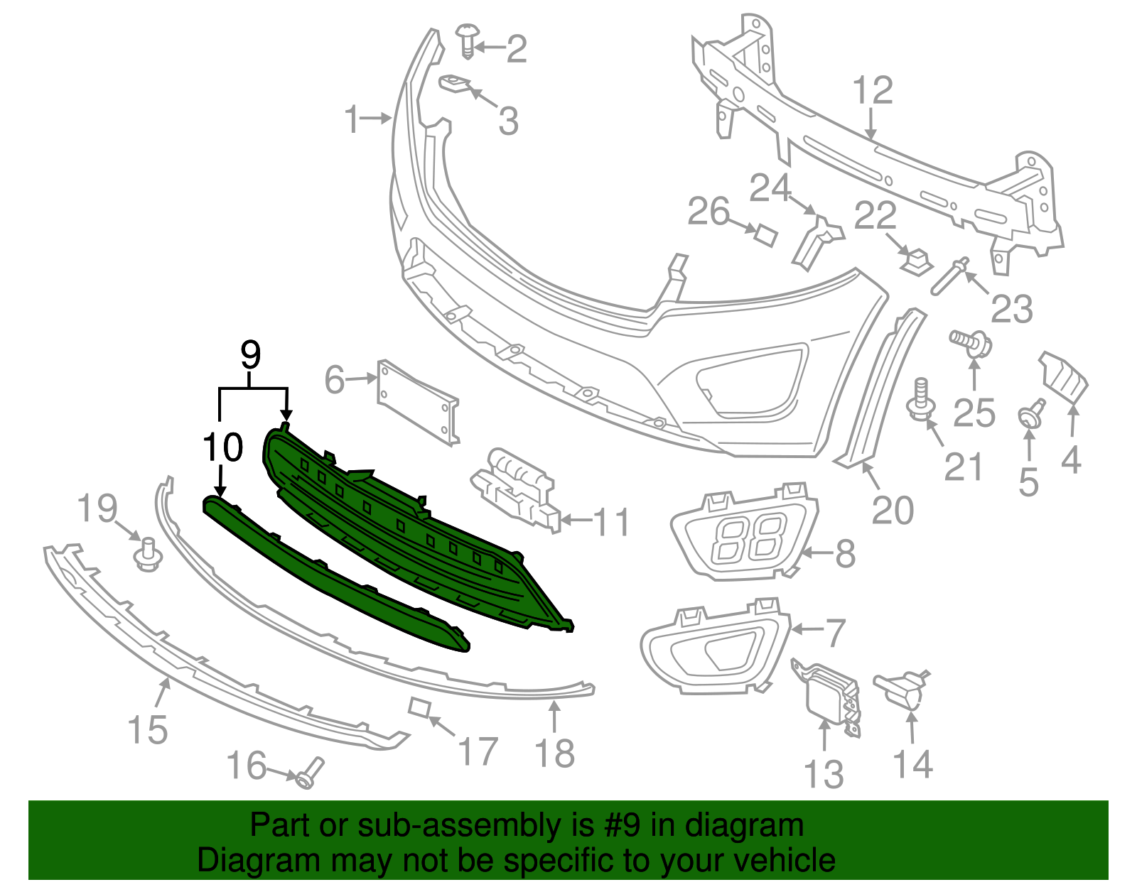 Lower Grille - Kia (86560-C6210)