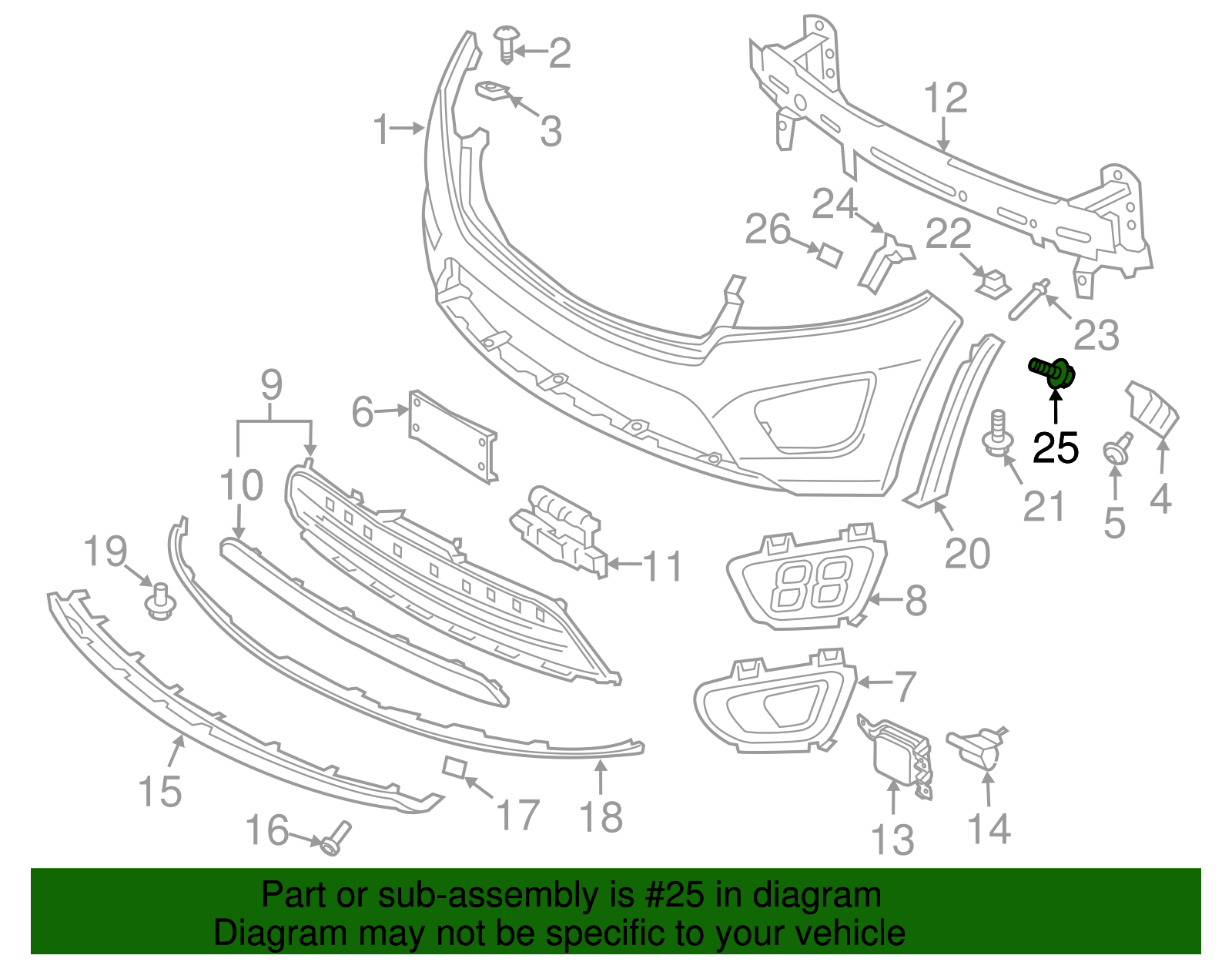Quarter Panel Splash Shield Bolt - Kia (11253-06207B)