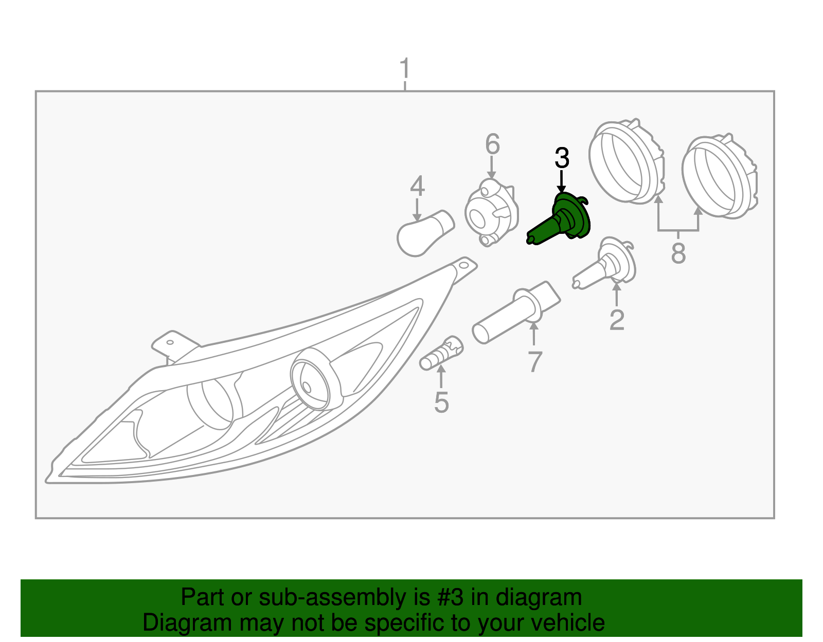 Low Beam Bulb - Kia (18649-55009H)