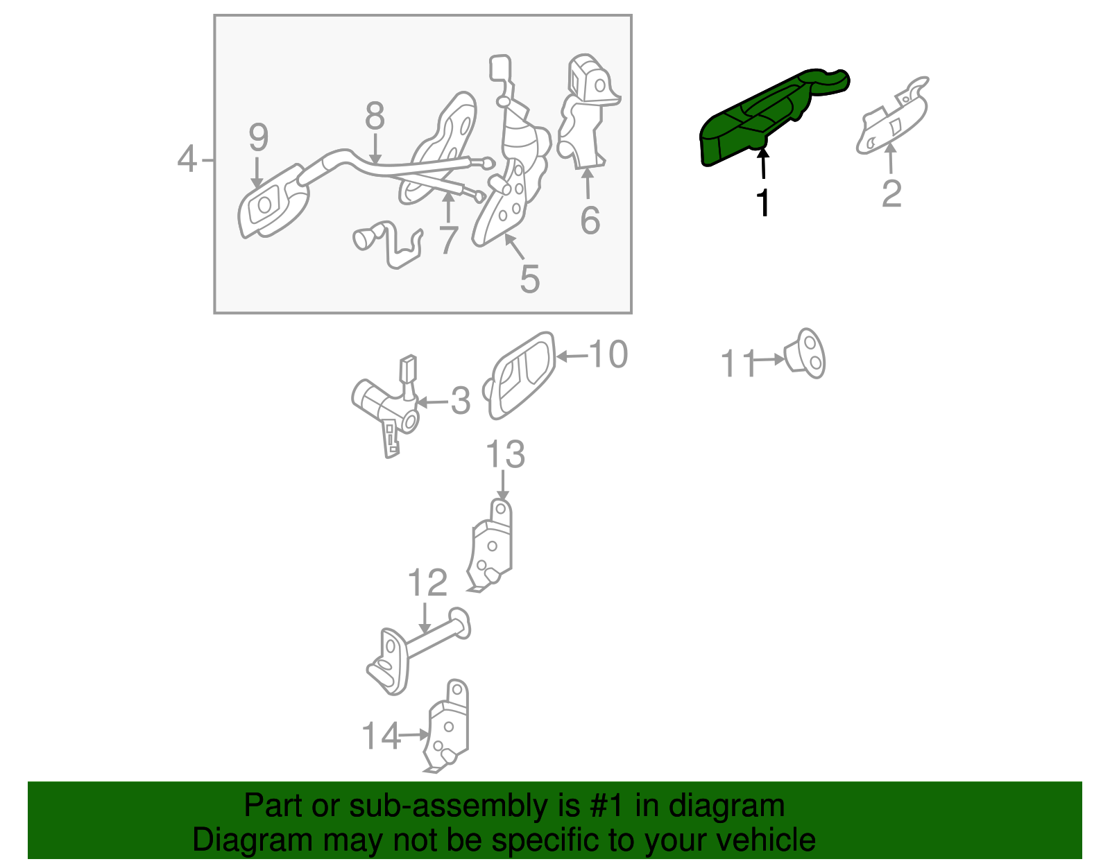 Handle, Outside - Kia (82660-4D030)