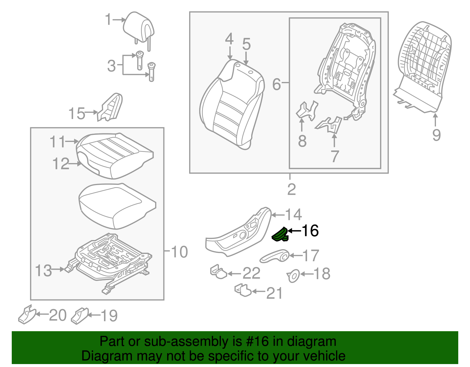Recline Handle - Kia (88016-C6000WK)