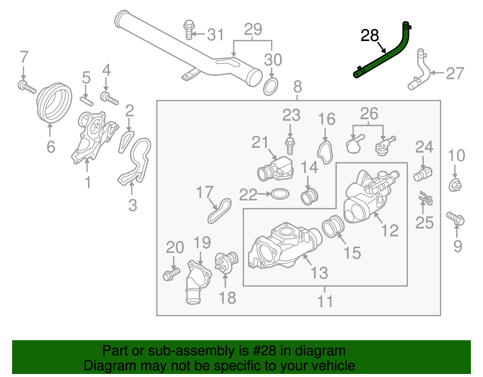 Engine Coolant Hose - Kia (25468-3CAD0)