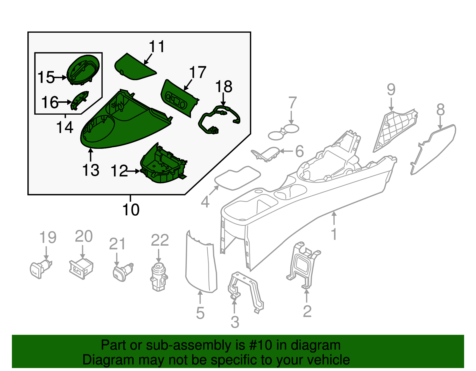 Upper Console - Kia (84650-B2780CA)