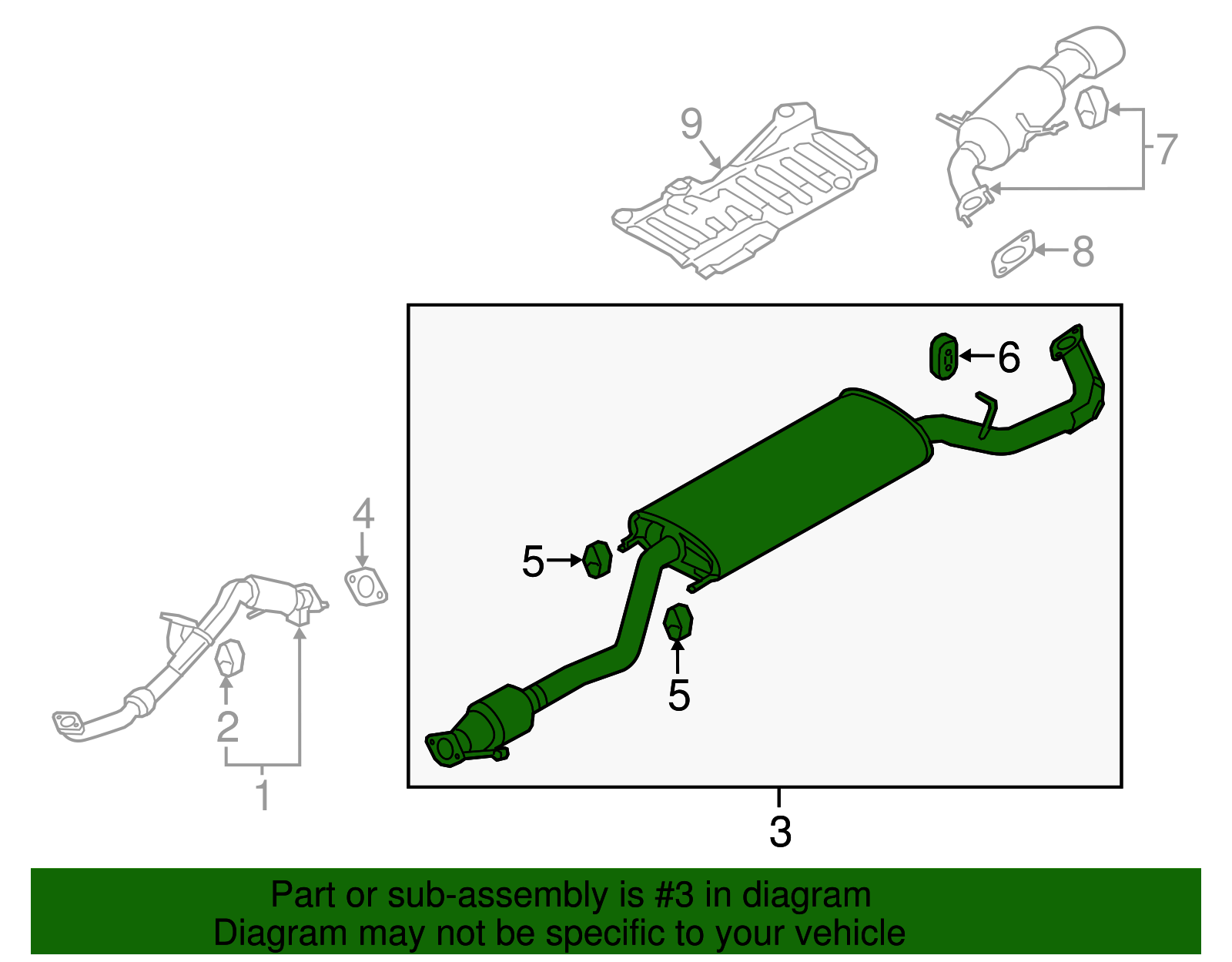 Muffler & Pipe - Kia (28600 1U200)