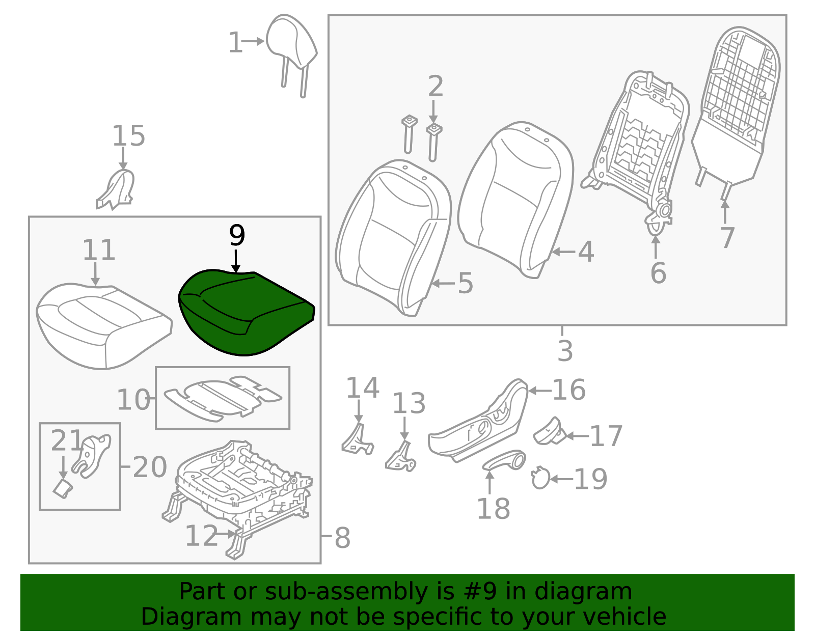 Seat Cushion Pad - Kia (88150-B2000)