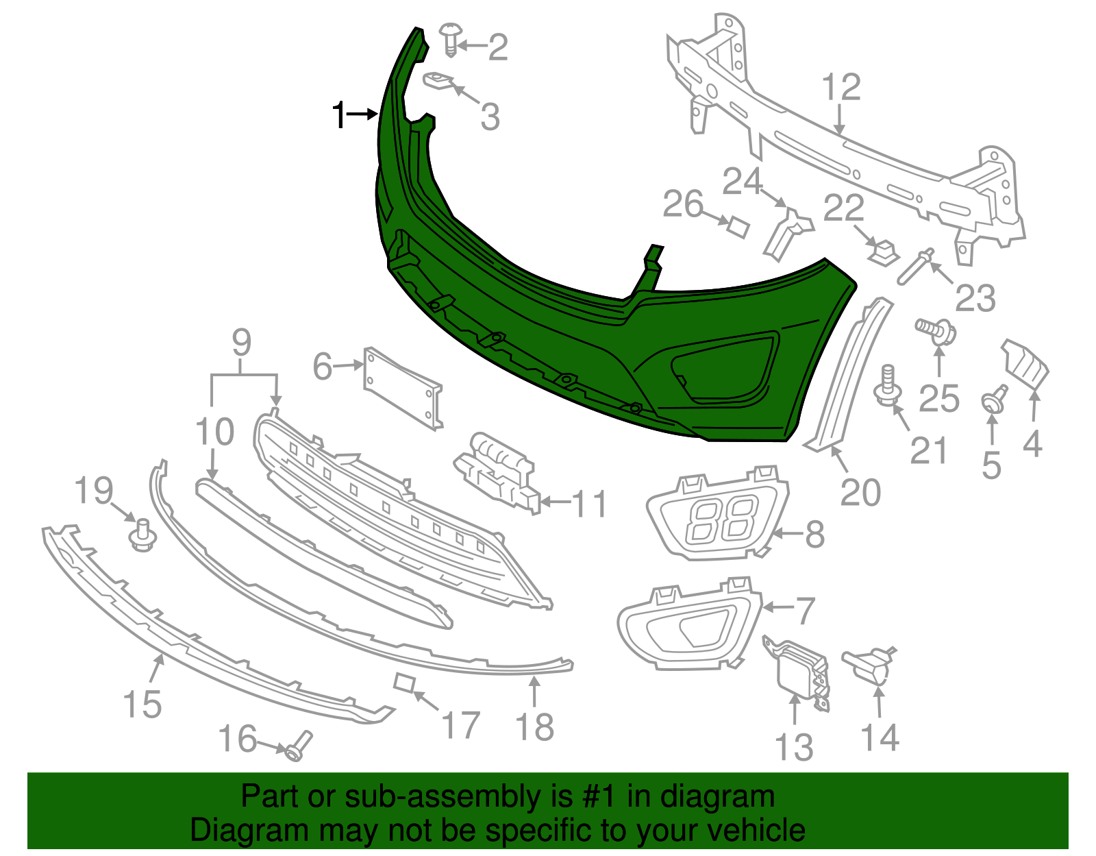 Bumper Cover - Kia (86511-C6200)