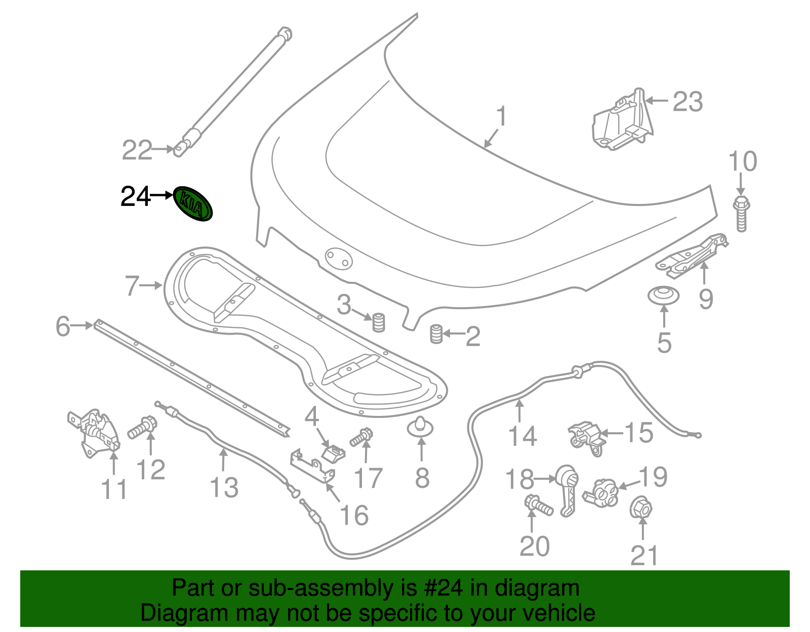 Hood Emblem - Kia (86320-B2000)