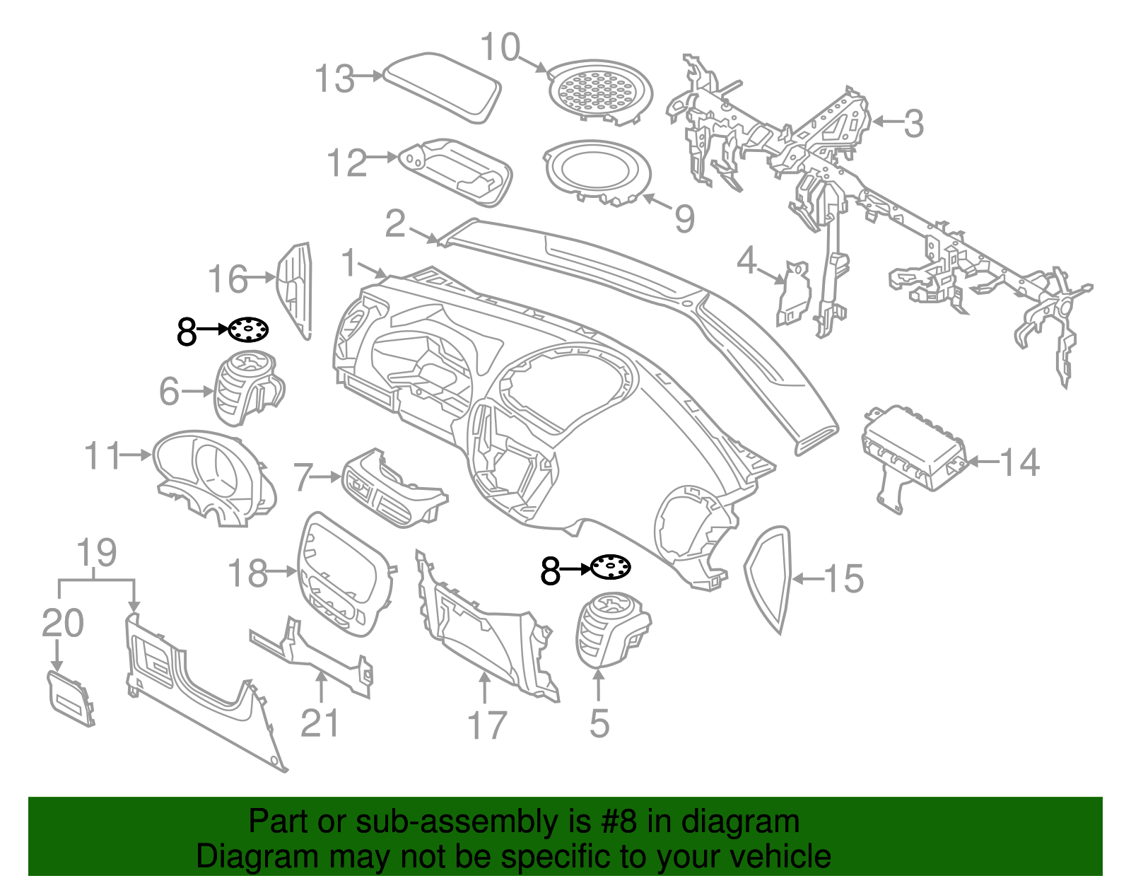 Speaker Grille - Kia (84725-B2AA0GA3)
