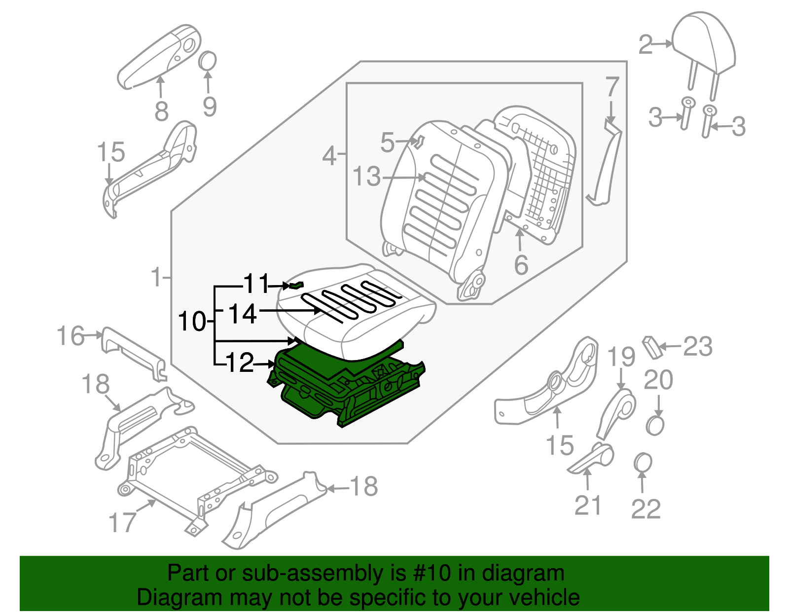 Seat Cushion - Kia (88100-4D325KS2)