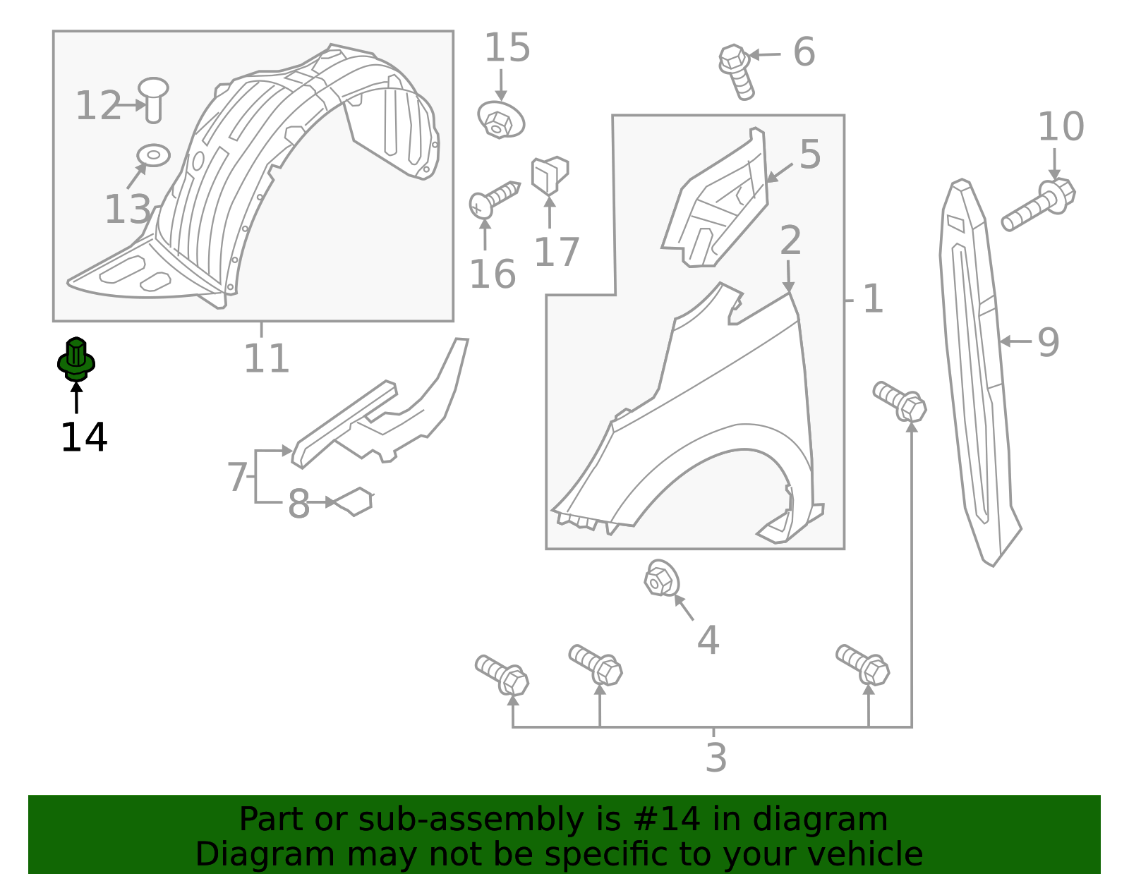 Fender Liner Retainer Clip - Kia (86595-2T500)