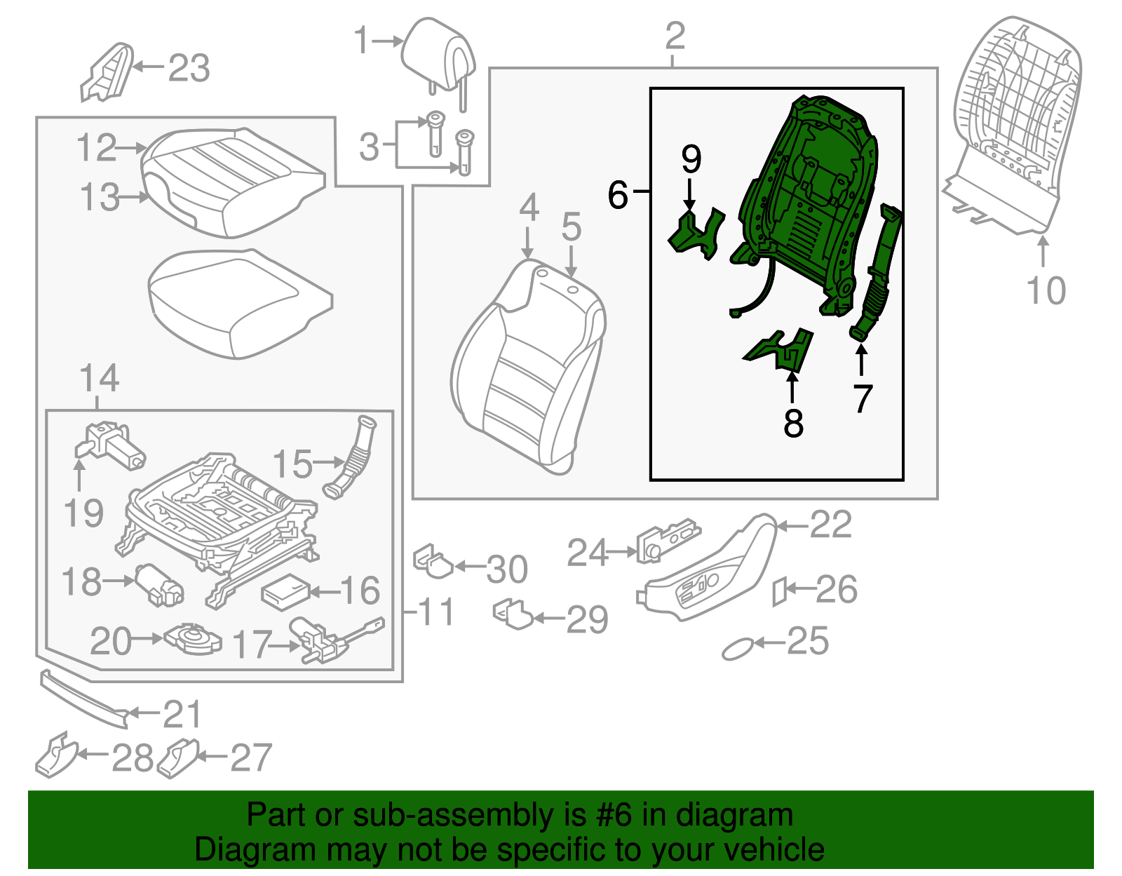 Seat Back Frame - Kia (88310-C6530)