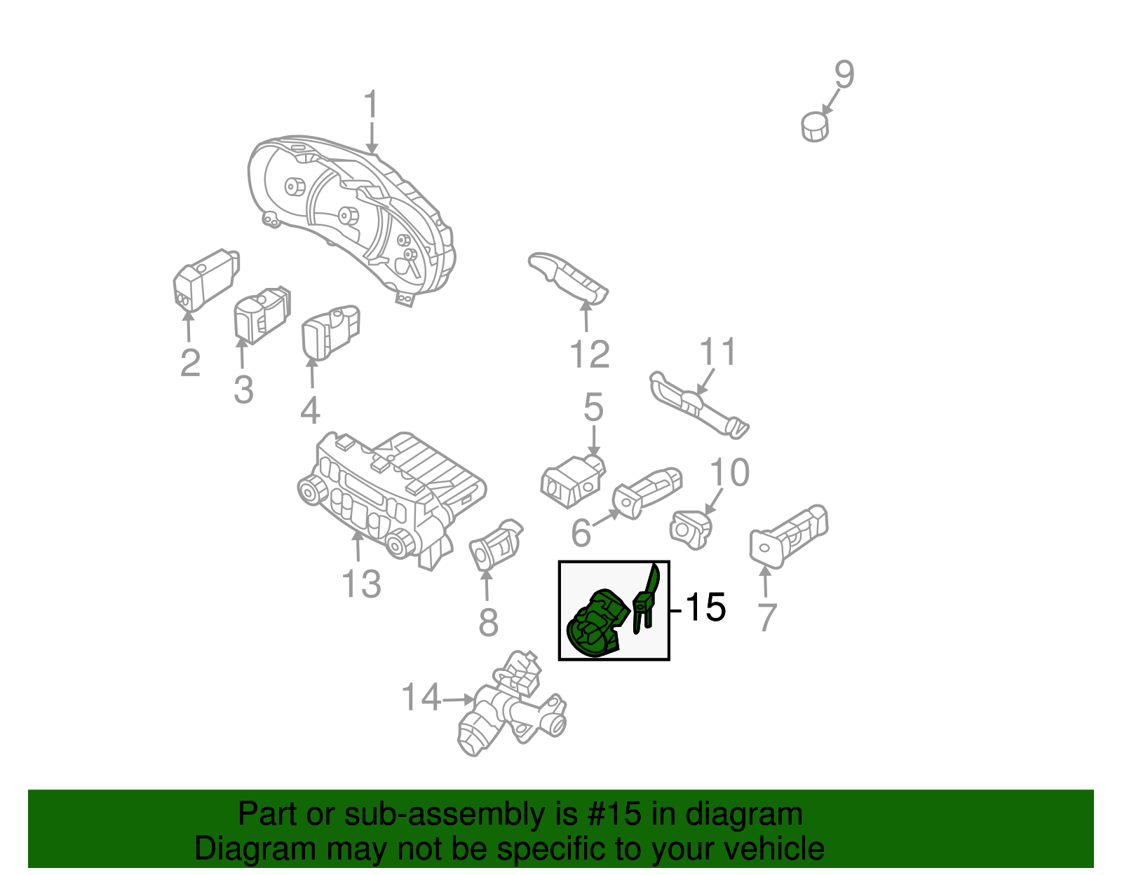 Ignition Lock Cylinder - Kia (81900-4DD00)